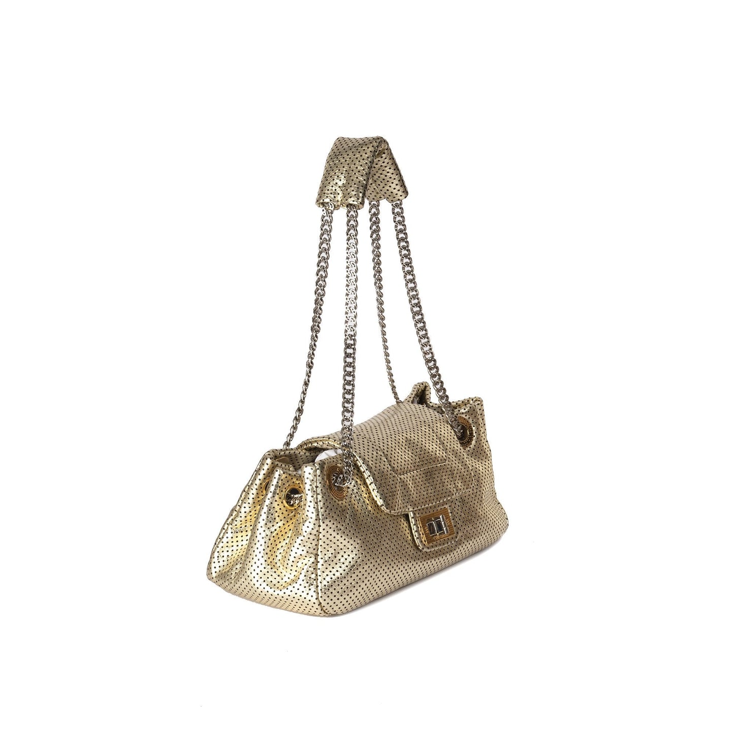 Chanel Small Perforated Leather Drill Accordion Bag