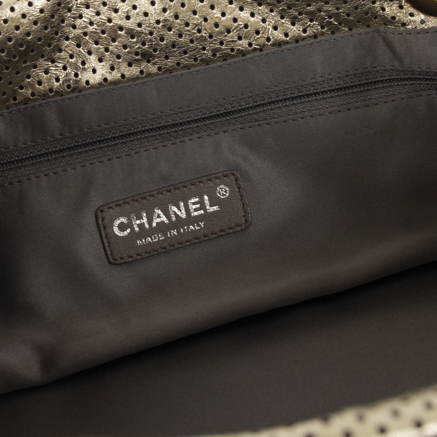 Chanel Small Perforated Leather Drill Accordion Bag