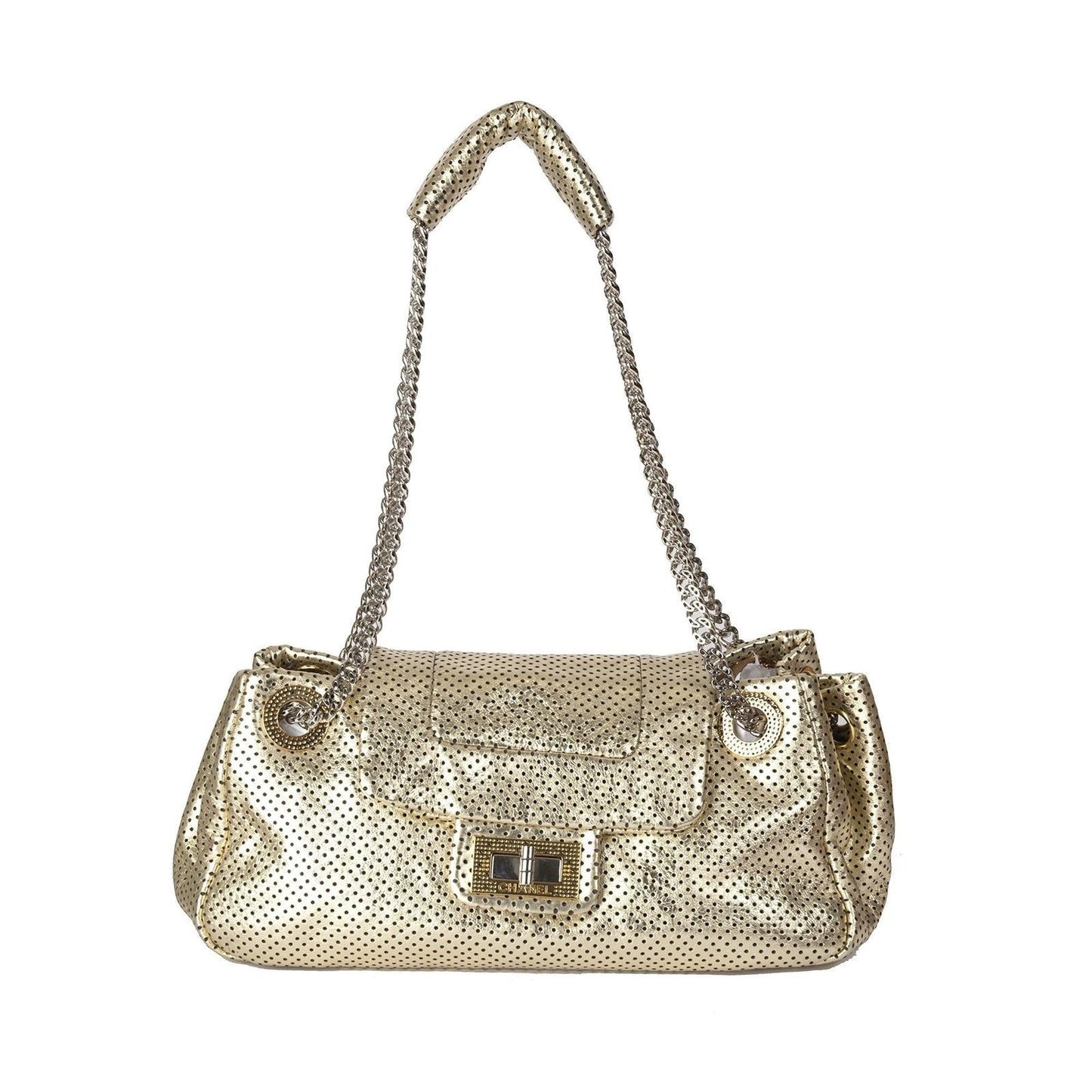 Chanel Small Perforated Leather Drill Accordion Bag