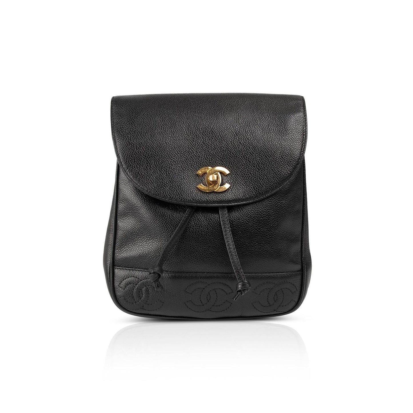 Chanel Small Vintage Black Caviar CC Backpack
