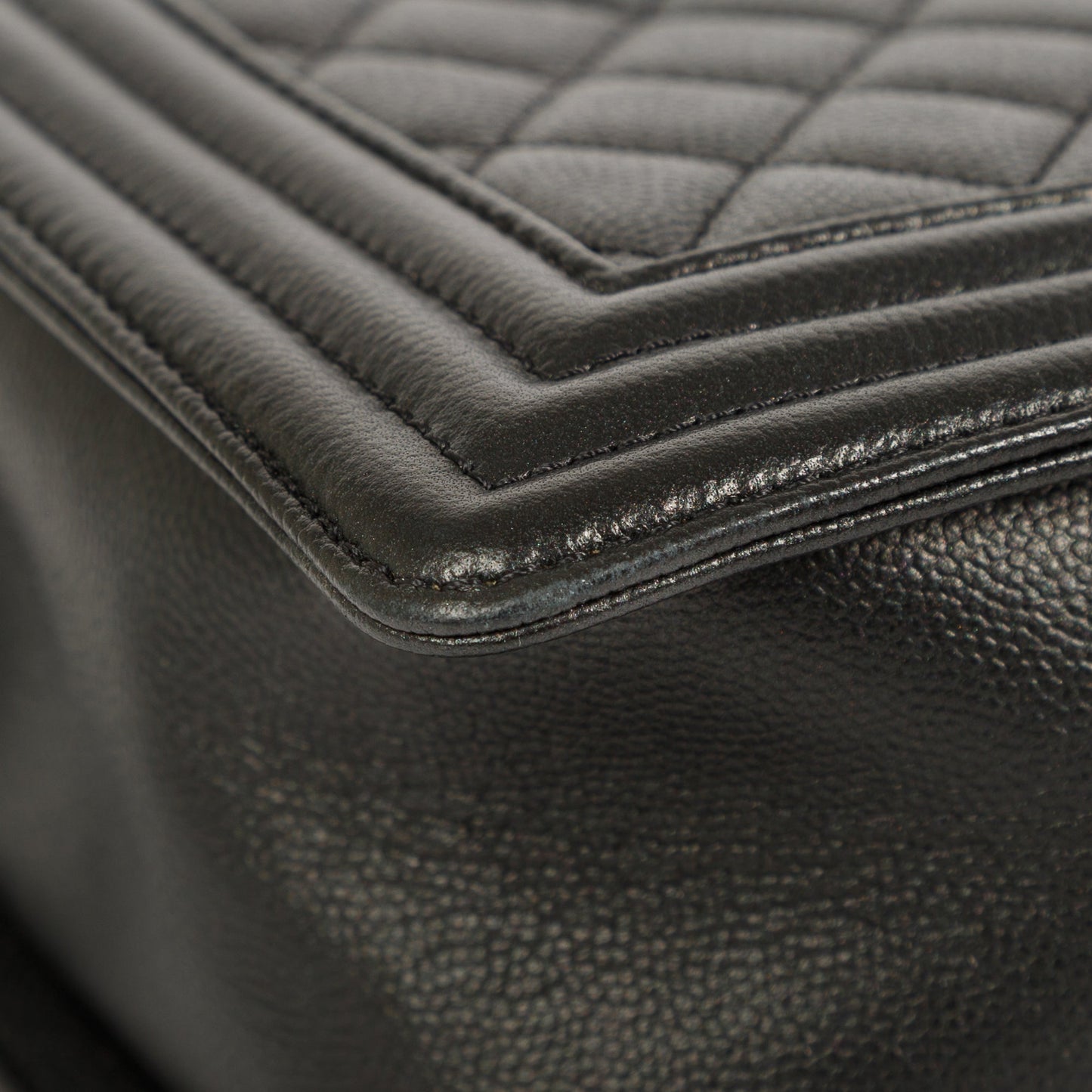 Chanel So Black Caviar Large Boy Bag
