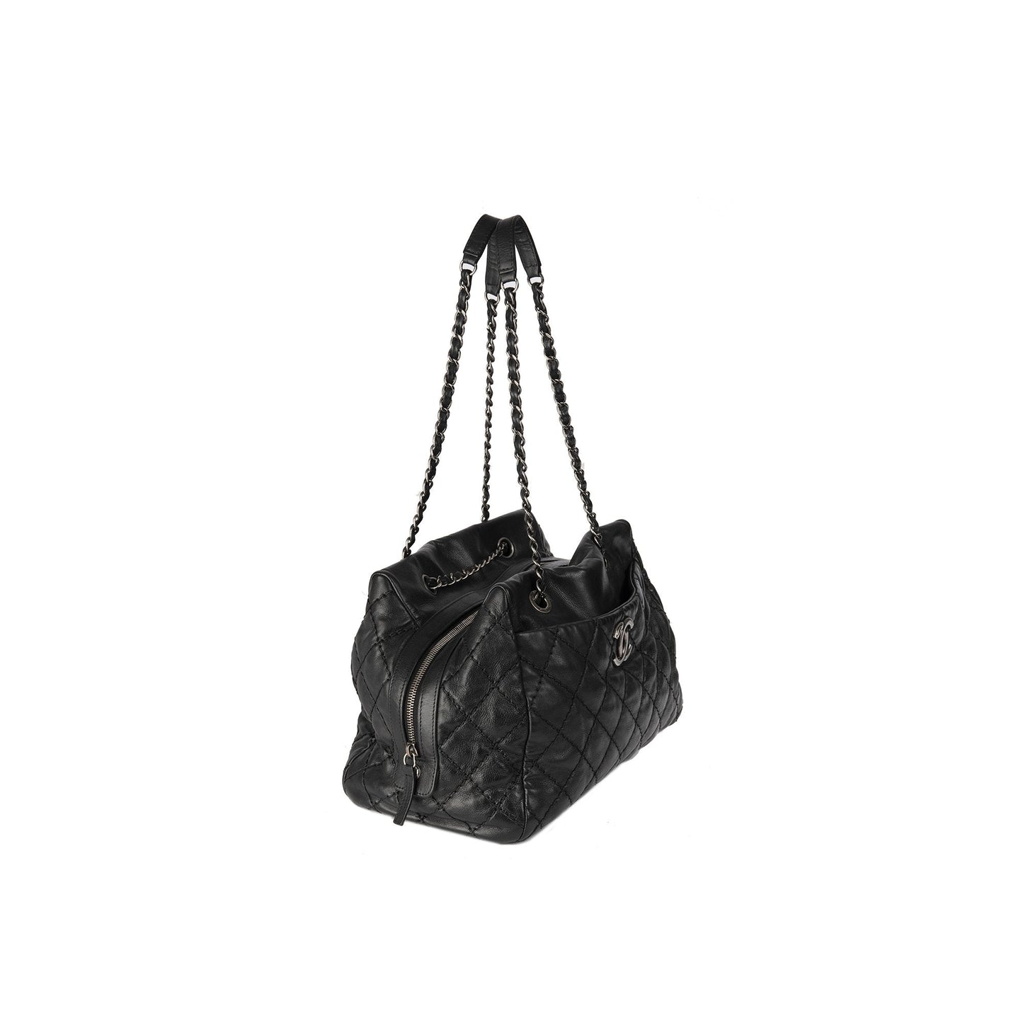 Chanel Stitch It Calfskin Leather Bowler Bag