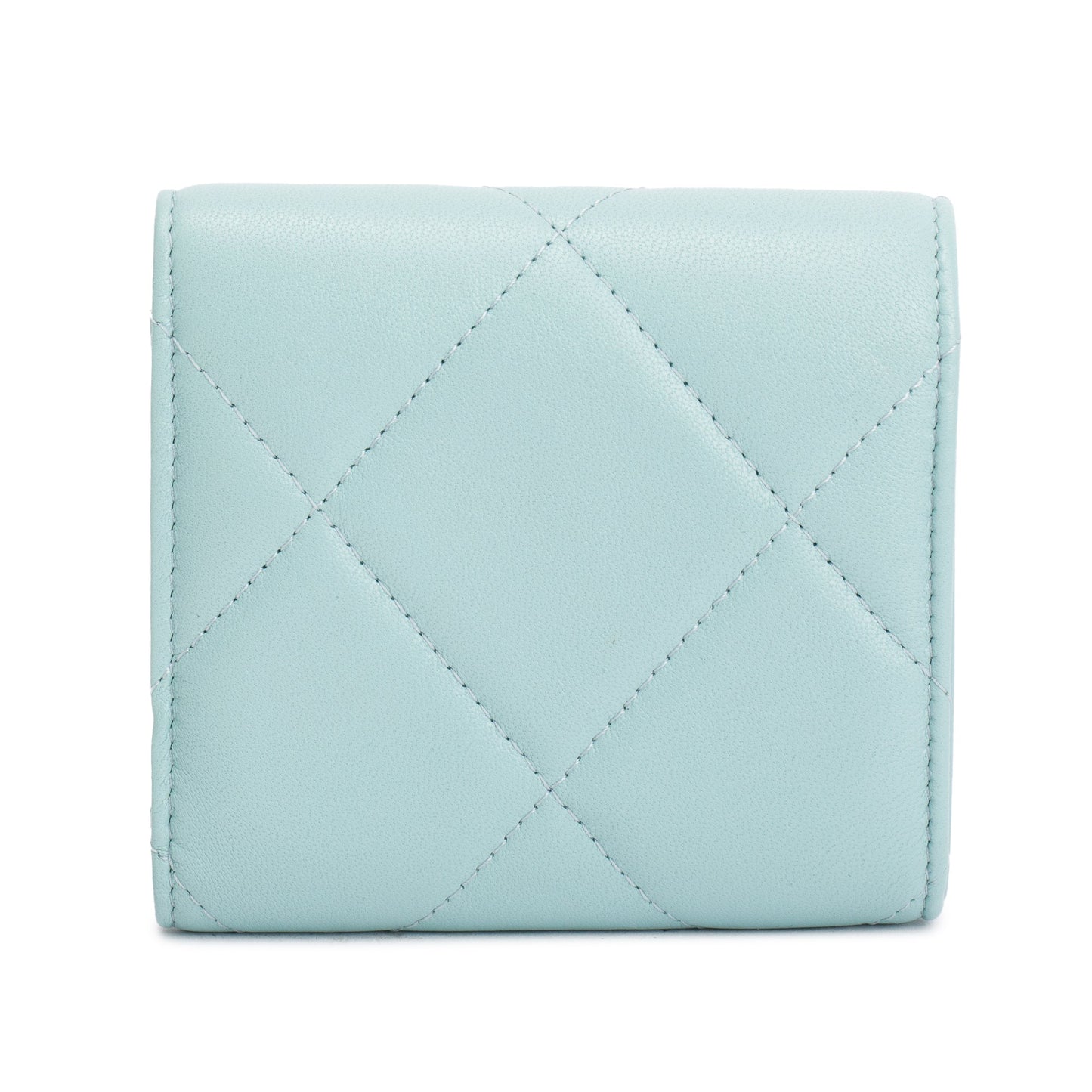 Chanel Teal Quilted Leather Small 19 Flap Wallet