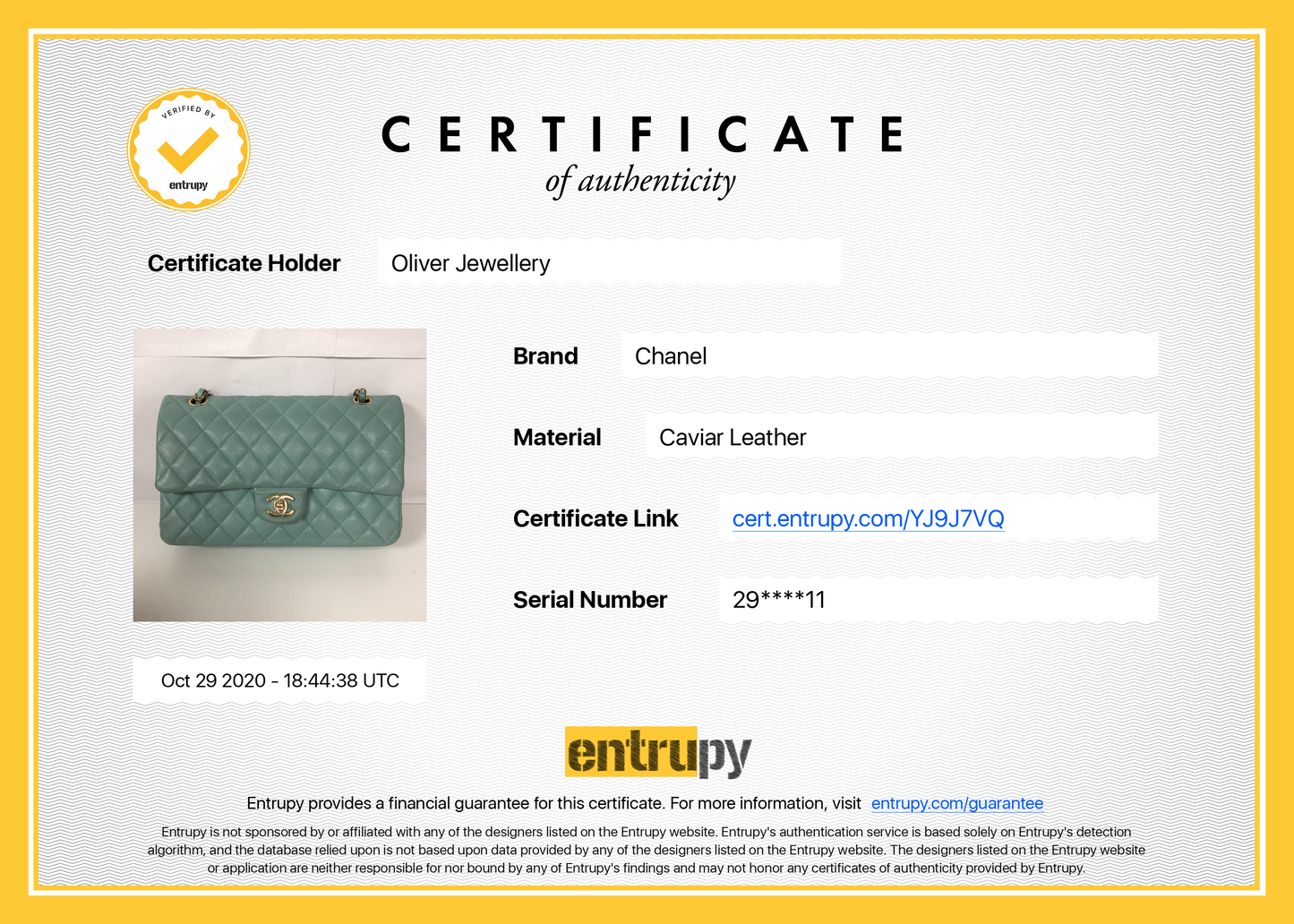 Chanel Turquiose Caviar Medium Classic Double Flap Bag