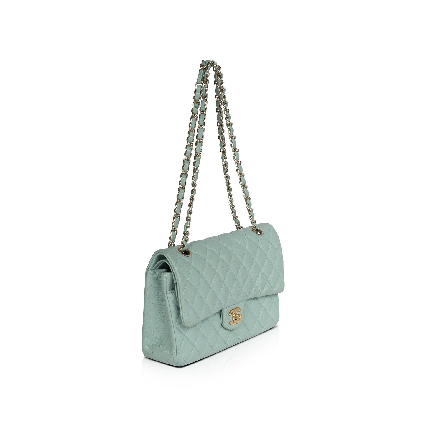 Chanel Turquiose Caviar Medium Classic Double Flap Bag