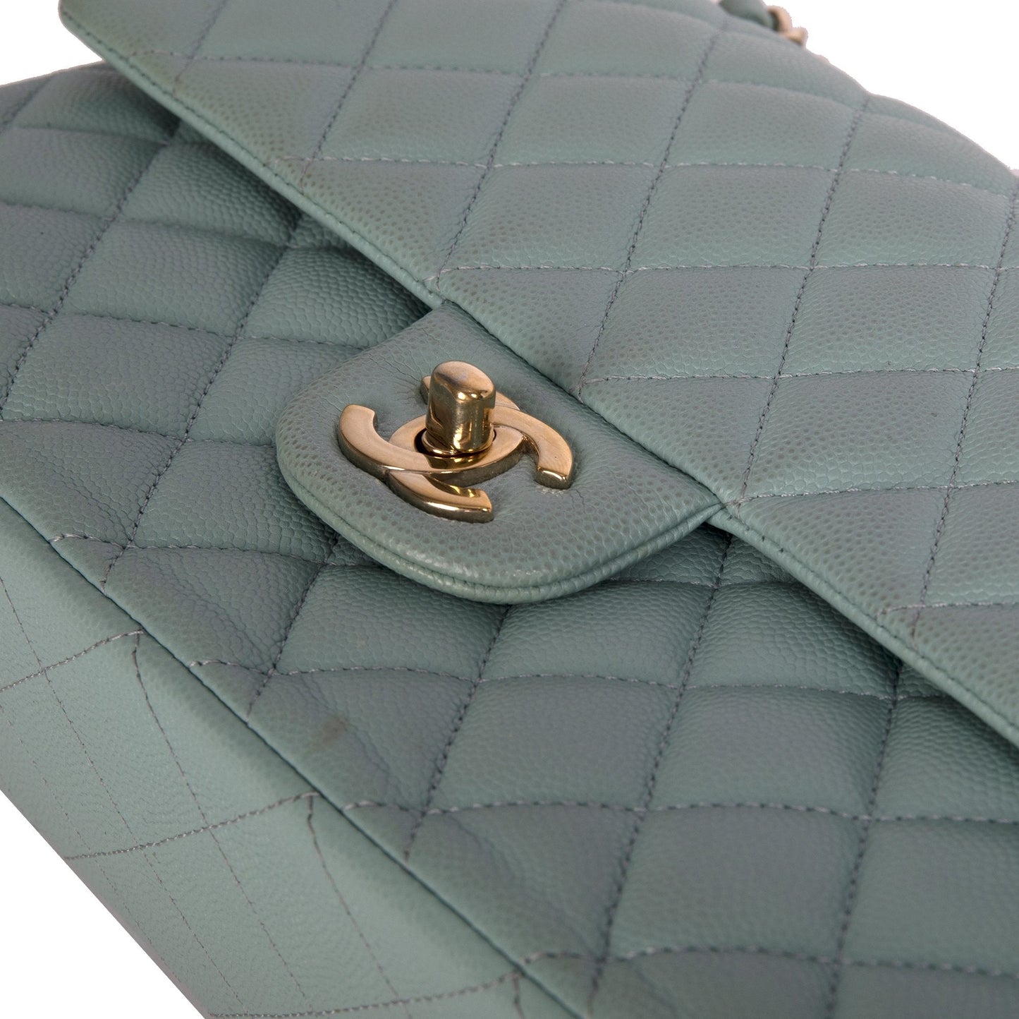 Chanel Turquiose Caviar Medium Classic Double Flap Bag