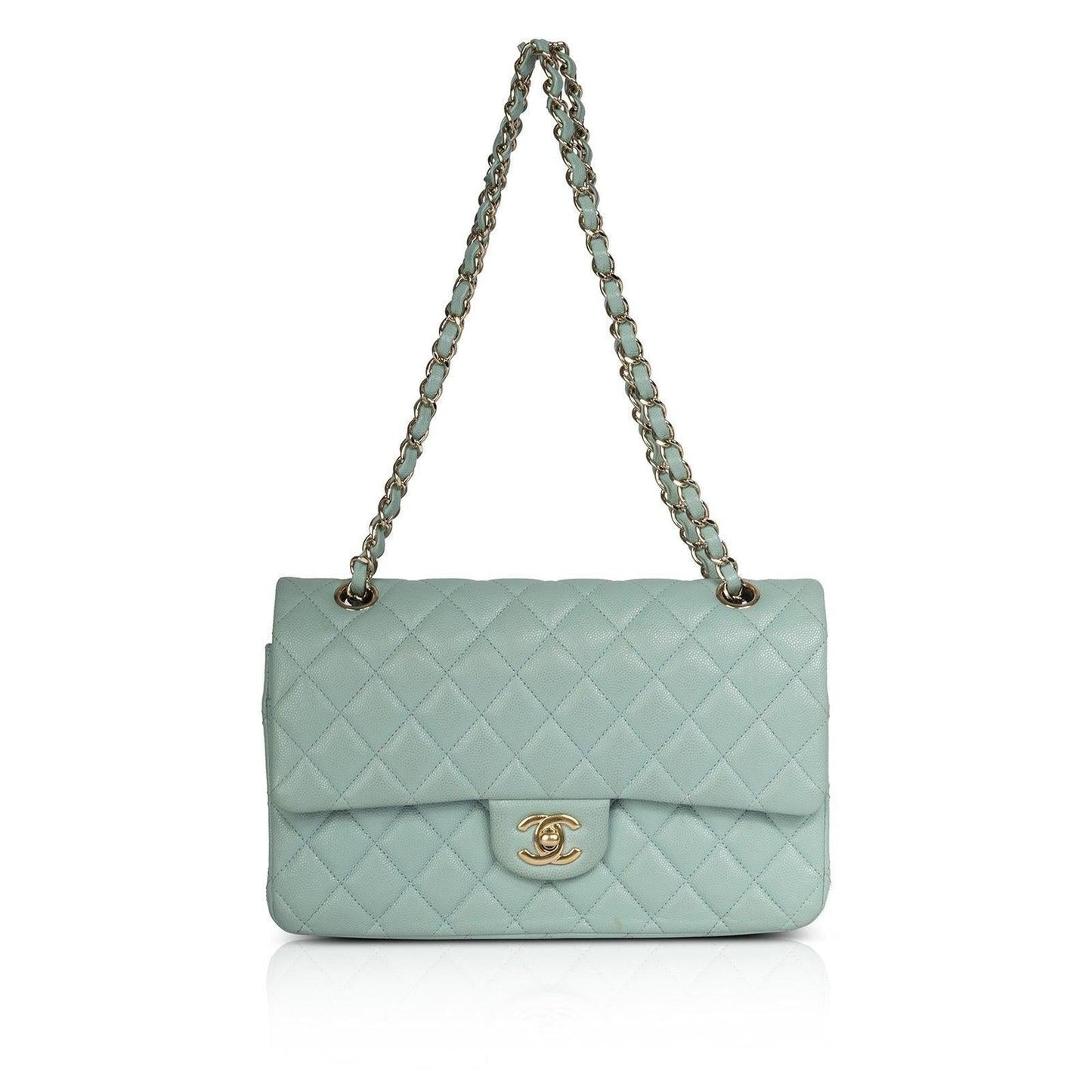 Chanel Turquiose Caviar Medium Classic Double Flap Bag