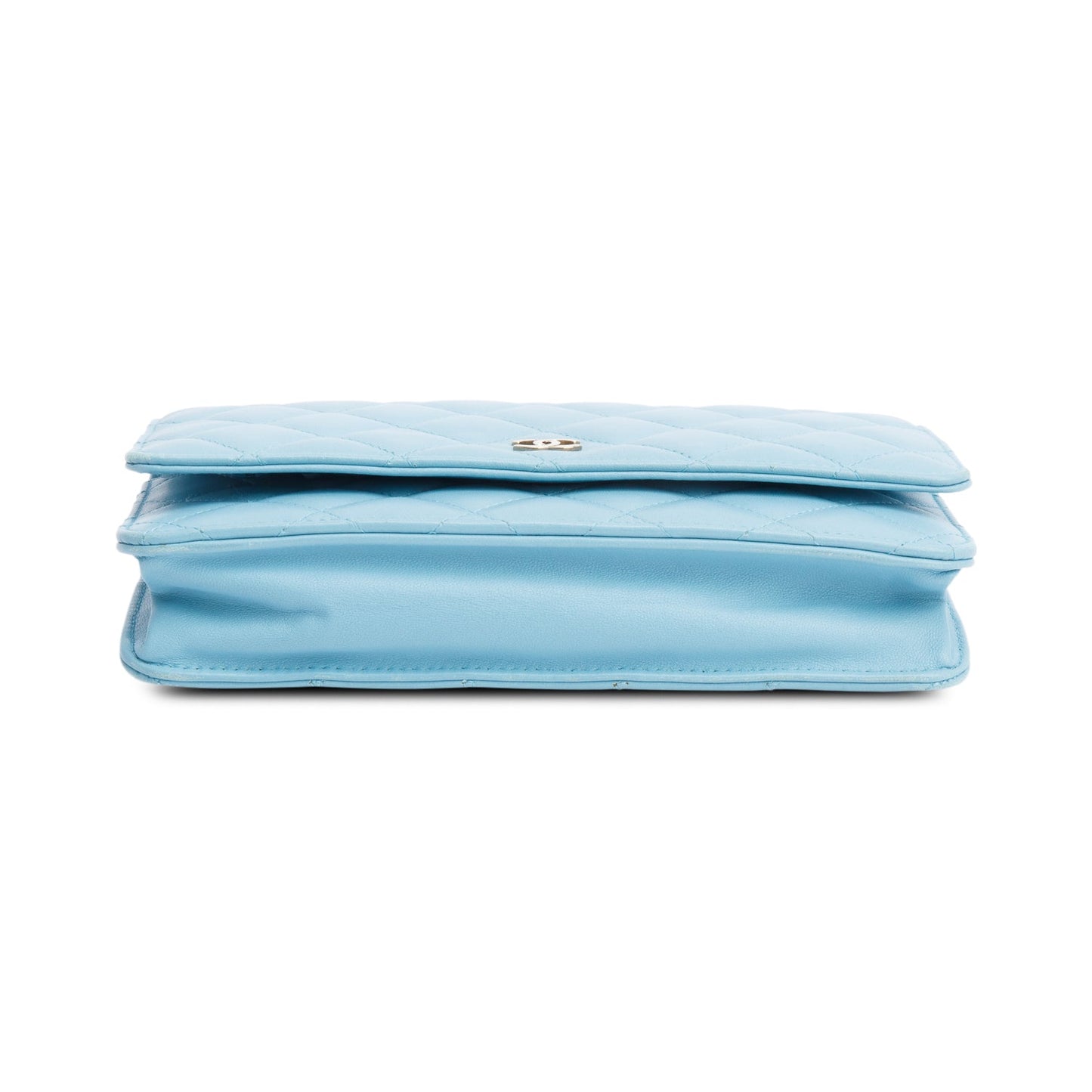 Chanel Turquoise Quilted Lambskin Leather Classic Wallet on Chain