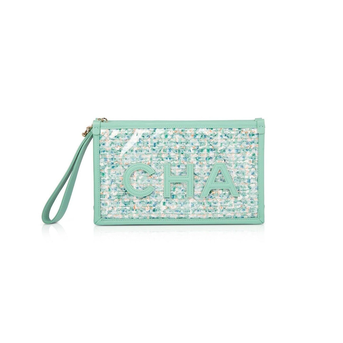 Chanel Tweed PVC Logo Pouch