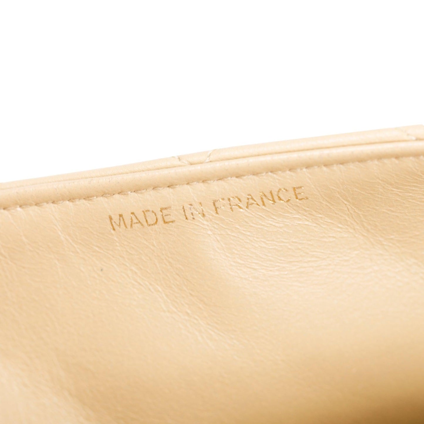Chanel Vintage Beige Leather Small Square Single Flap Bag
