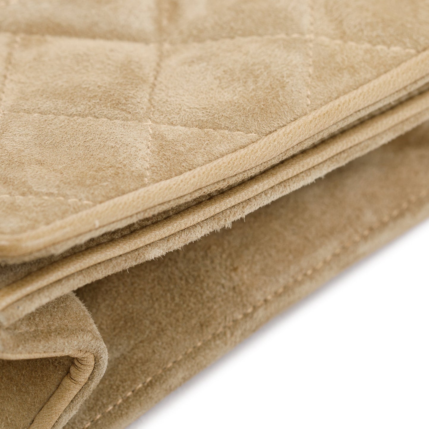 Chanel Vintage Beige Suede Timeless Tassel Wallet on Chain
