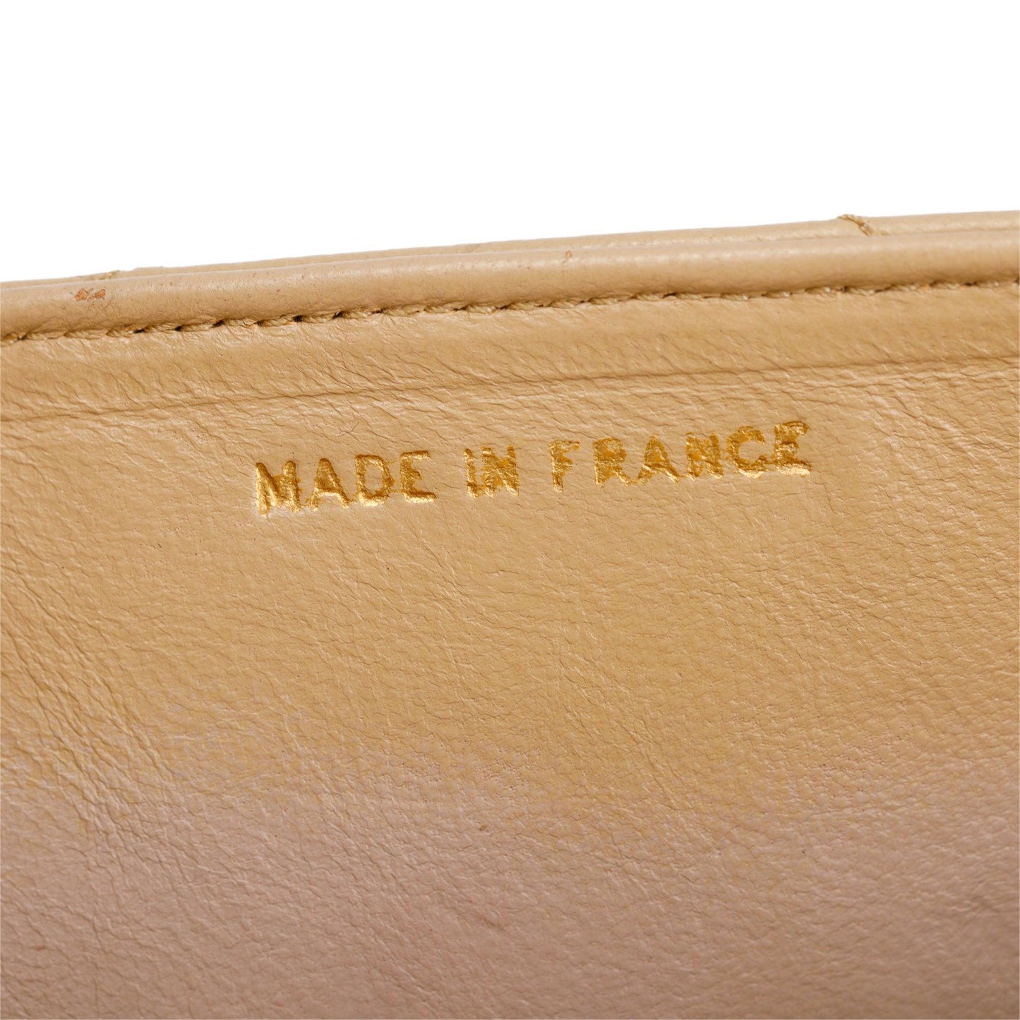 Chanel Vintage Beige Wave Quilted Lambskin Leather Small Flap Bag