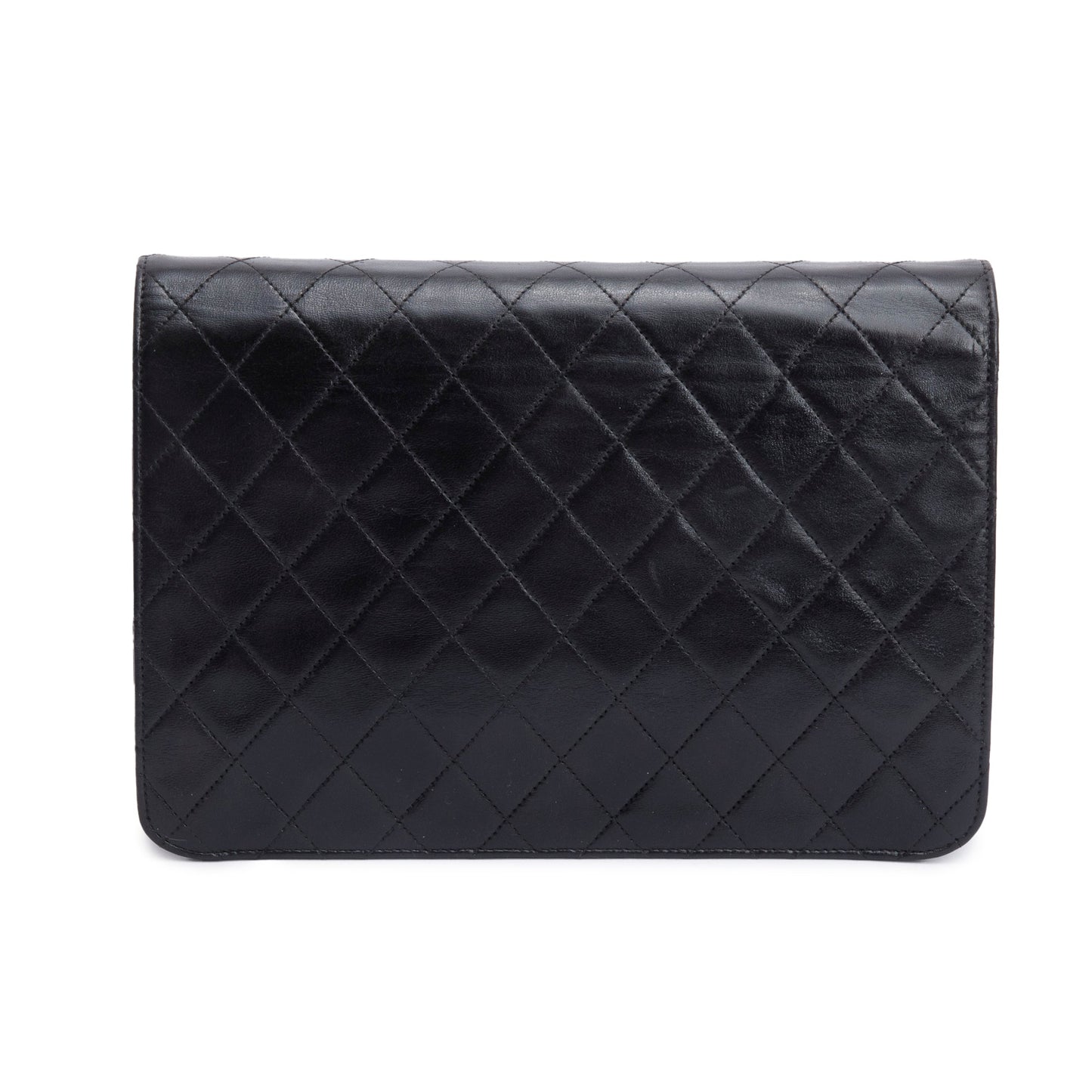 Chanel Vintage Black Calfskin Leather Medium Square CC Flap Bag