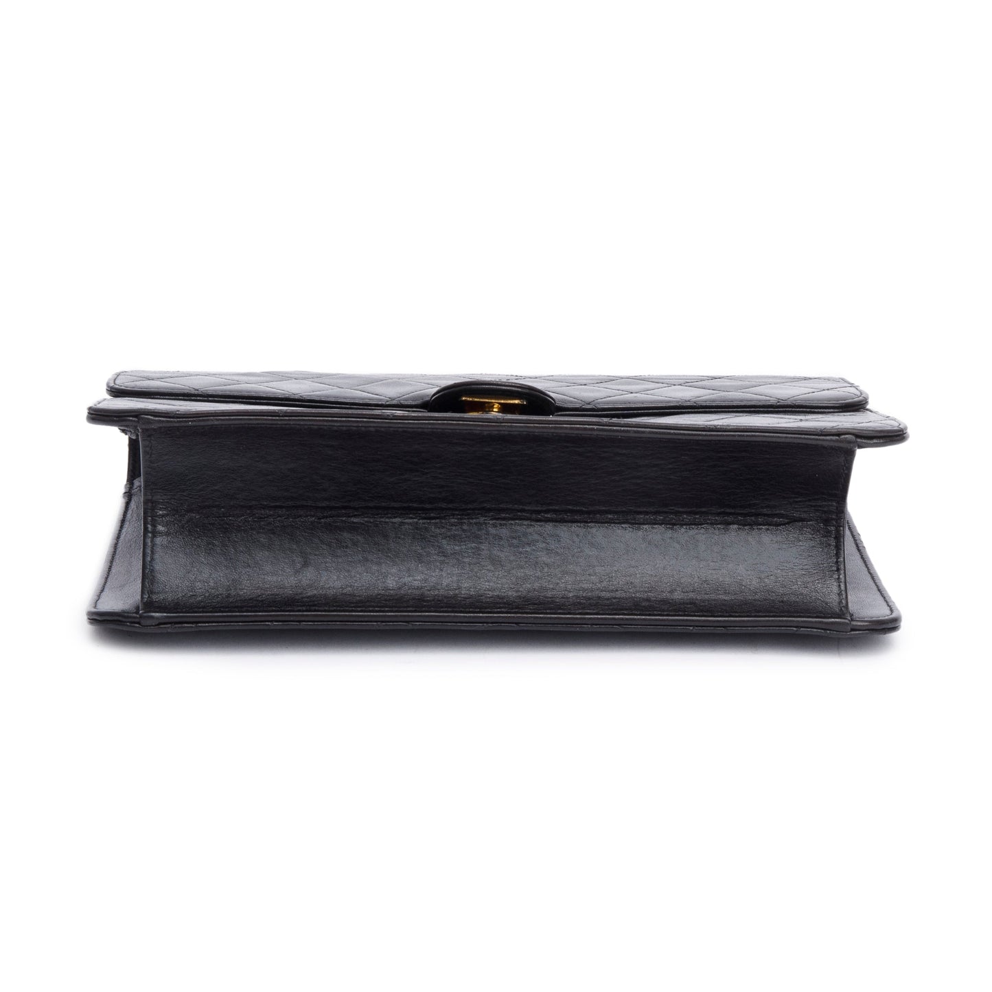 Chanel Vintage Black Calfskin Leather Medium Square CC Flap Bag