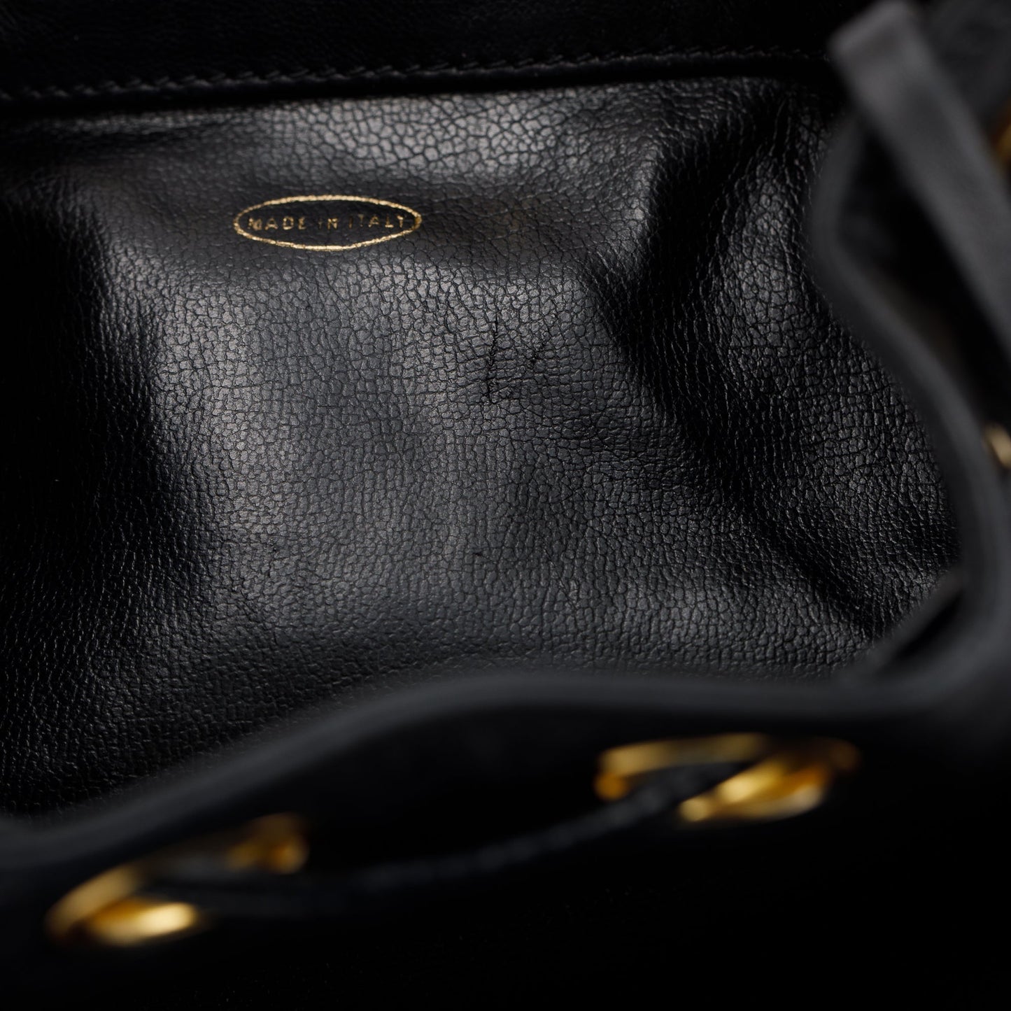 Chanel Vintage Black Calfskin Mini Bucket Bag