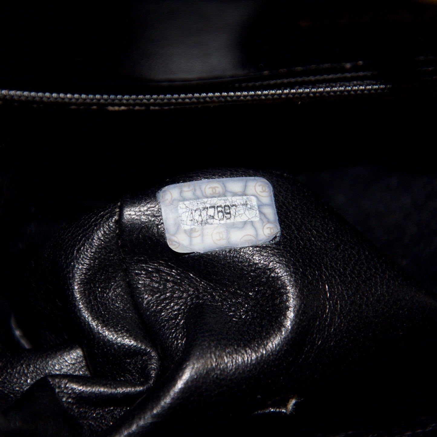 Chanel Vintage Black Caviar Frame Top CC Satchel Bag