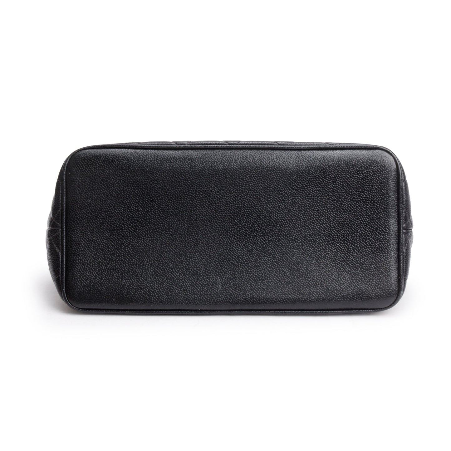 Chanel Vintage Black Caviar Leather Medallion Tote