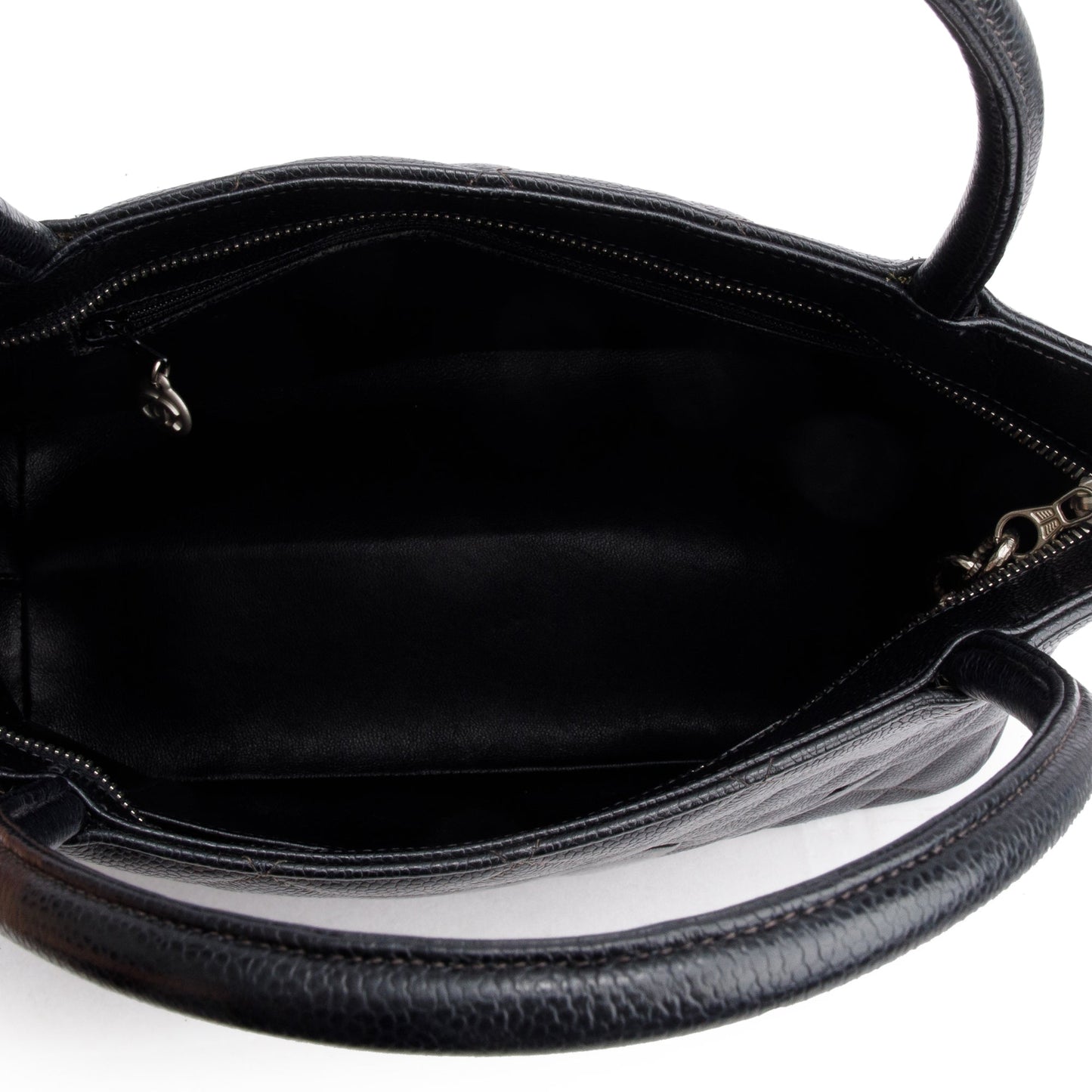 Chanel Vintage Black Caviar Leather Medallion Tote