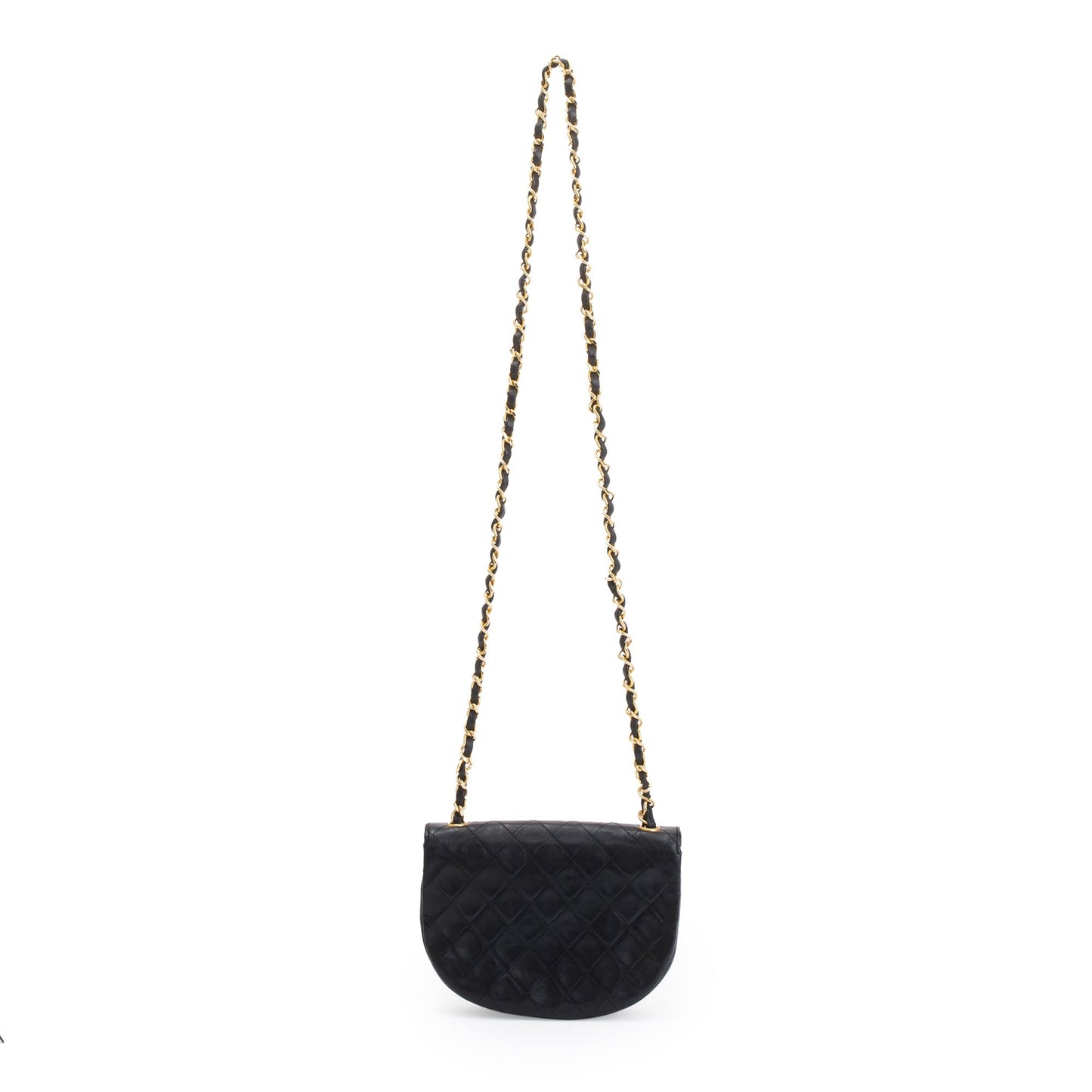 Chanel Vintage Black Lambskin Leather Mini Crossbody Flap Bag