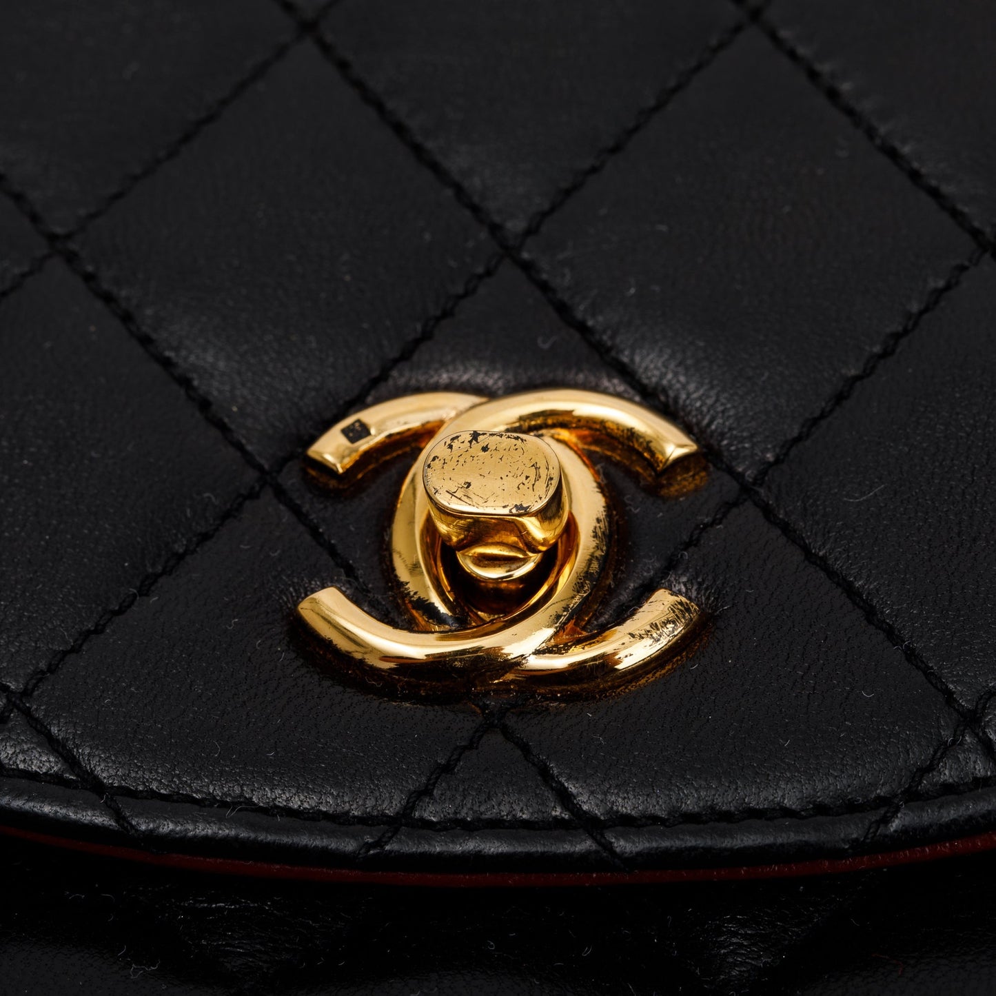 Chanel Vintage Black Lambskin Leather Mini Crossbody Flap Bag