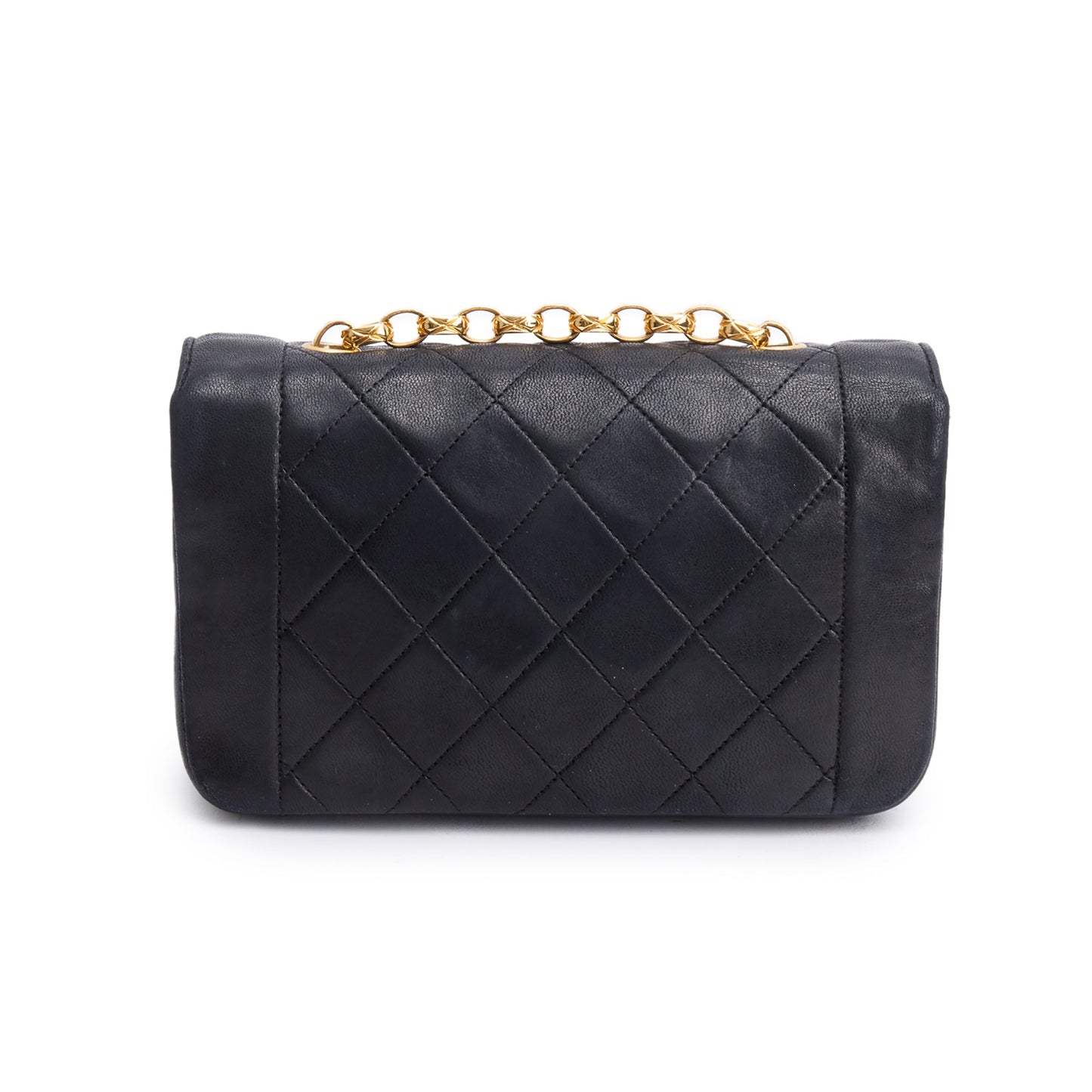 Chanel Vintage Black Lambskin Leather Mini Diana Bijoux Flap Bag