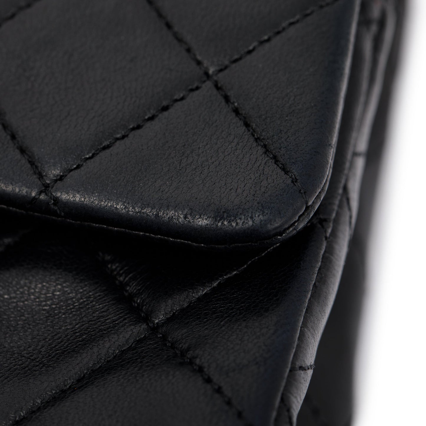 Chanel Vintage Black Lambskin Leather Small Classic Double Flap Bag