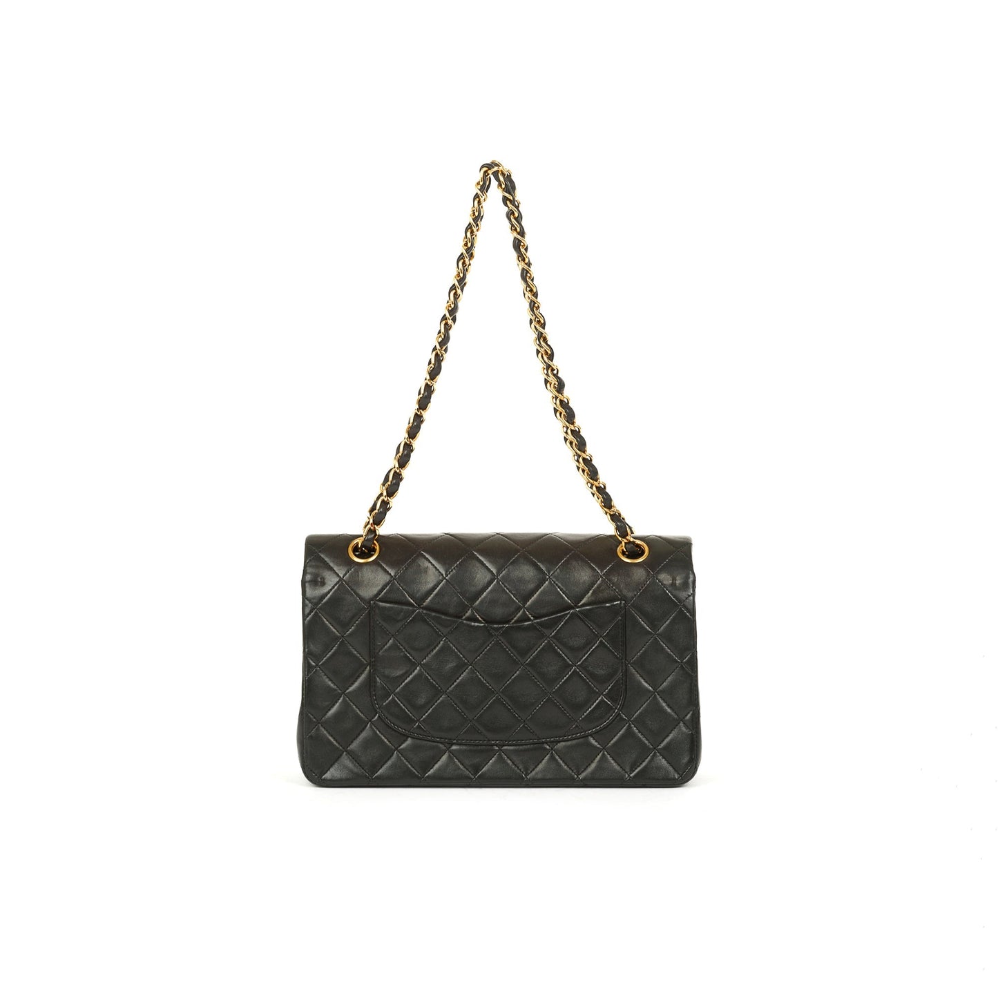 Chanel Vintage Black Lambskin Medium Classic Double Flap Bag