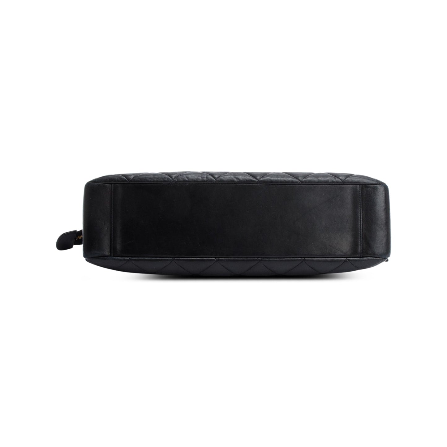 Chanel Vintage Black Quilted Lambskin Leather CC Shoulder Bag