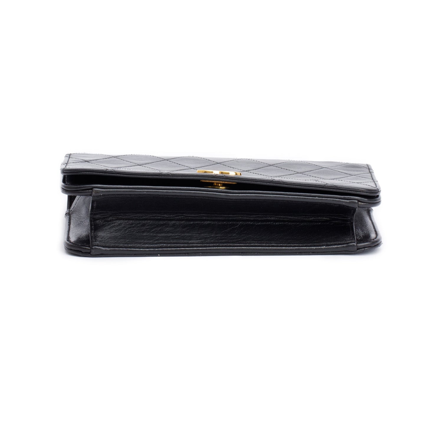 Chanel Vintage Black Quilted Lambskin Leather Mini CC Full Flap Bag