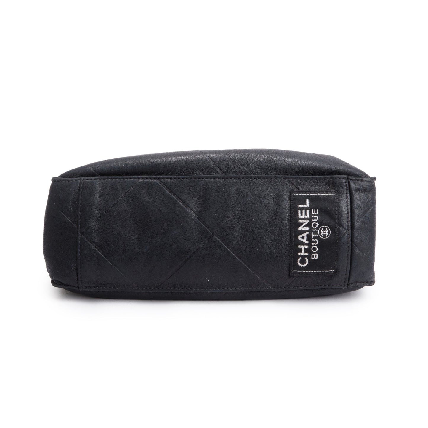 Chanel Vintage Black Quilted Lambskin Leather Tag Mini Tote Bag