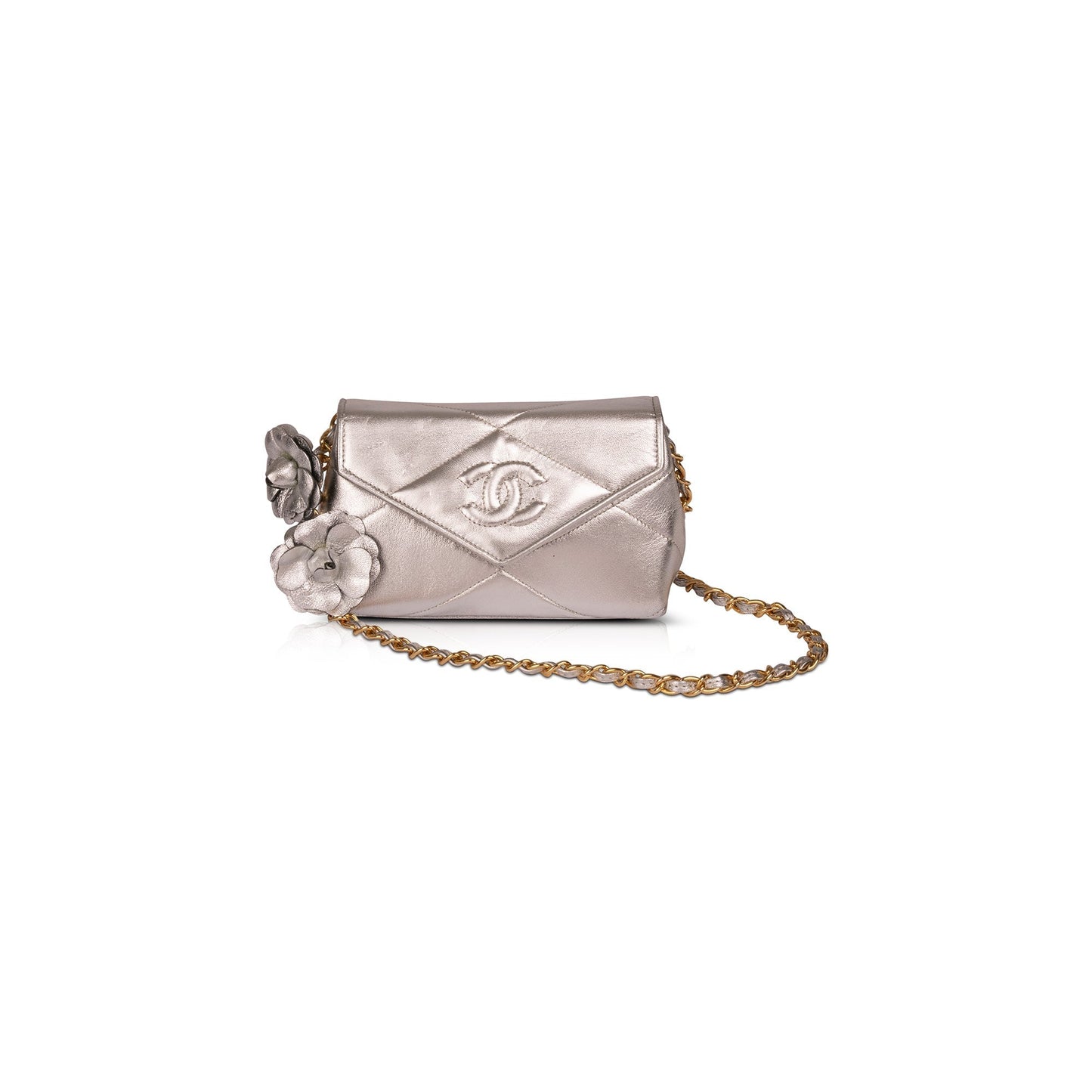 Chanel Vintage Camelia Diamond CC Flap Bag