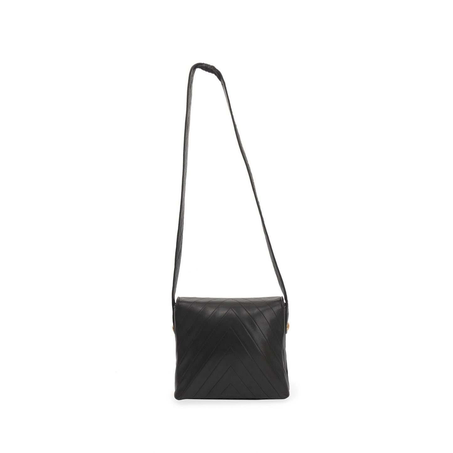 Chanel Vintage Chevron Quilted Lambskin Leather Shoulder Bag