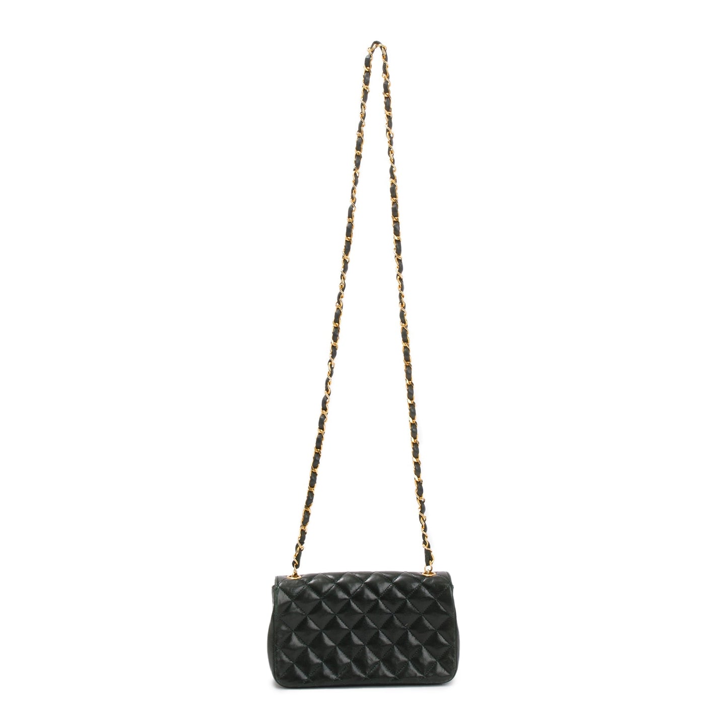 Chanel Vintage Green Quilted Lambskin Classic Mini Rectangular Flap Bag