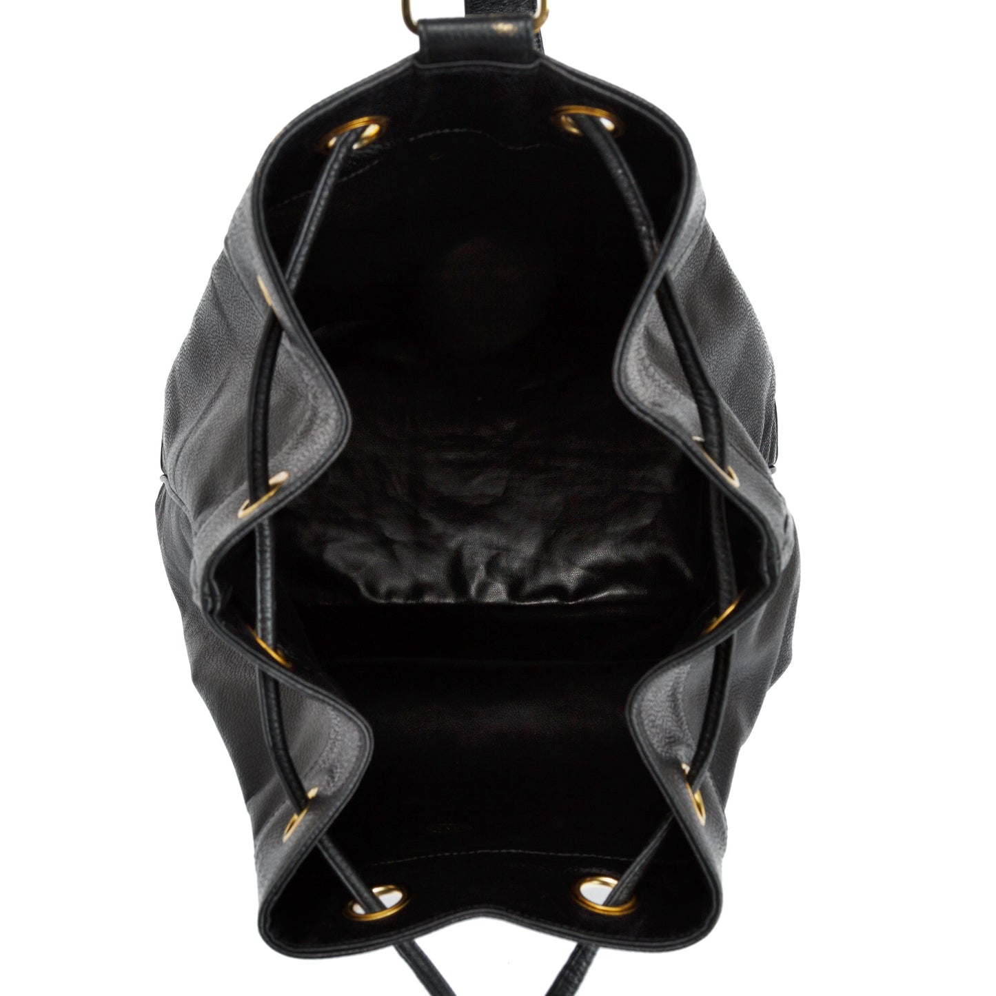 Chanel Vintage Large Caviar Leather Timeless Drawstring Sling Backpack
