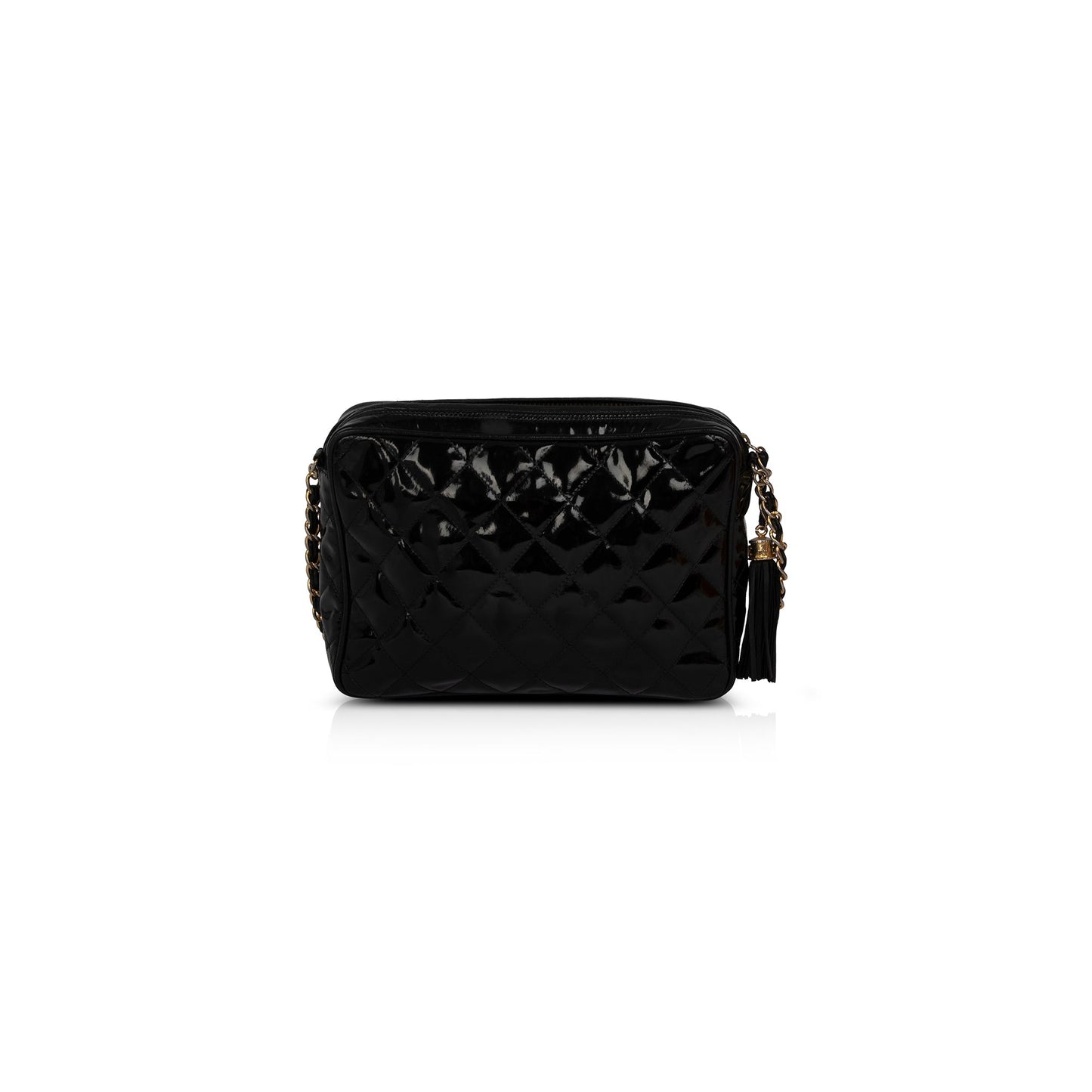 Chanel Vintage Patent Leather Tassel Camera Bag