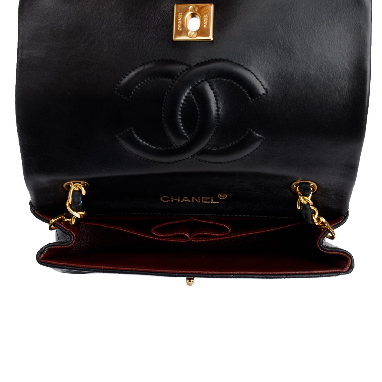 Chanel Vintage Quilted Lambskin Mini Rectangular Full Flap Bag