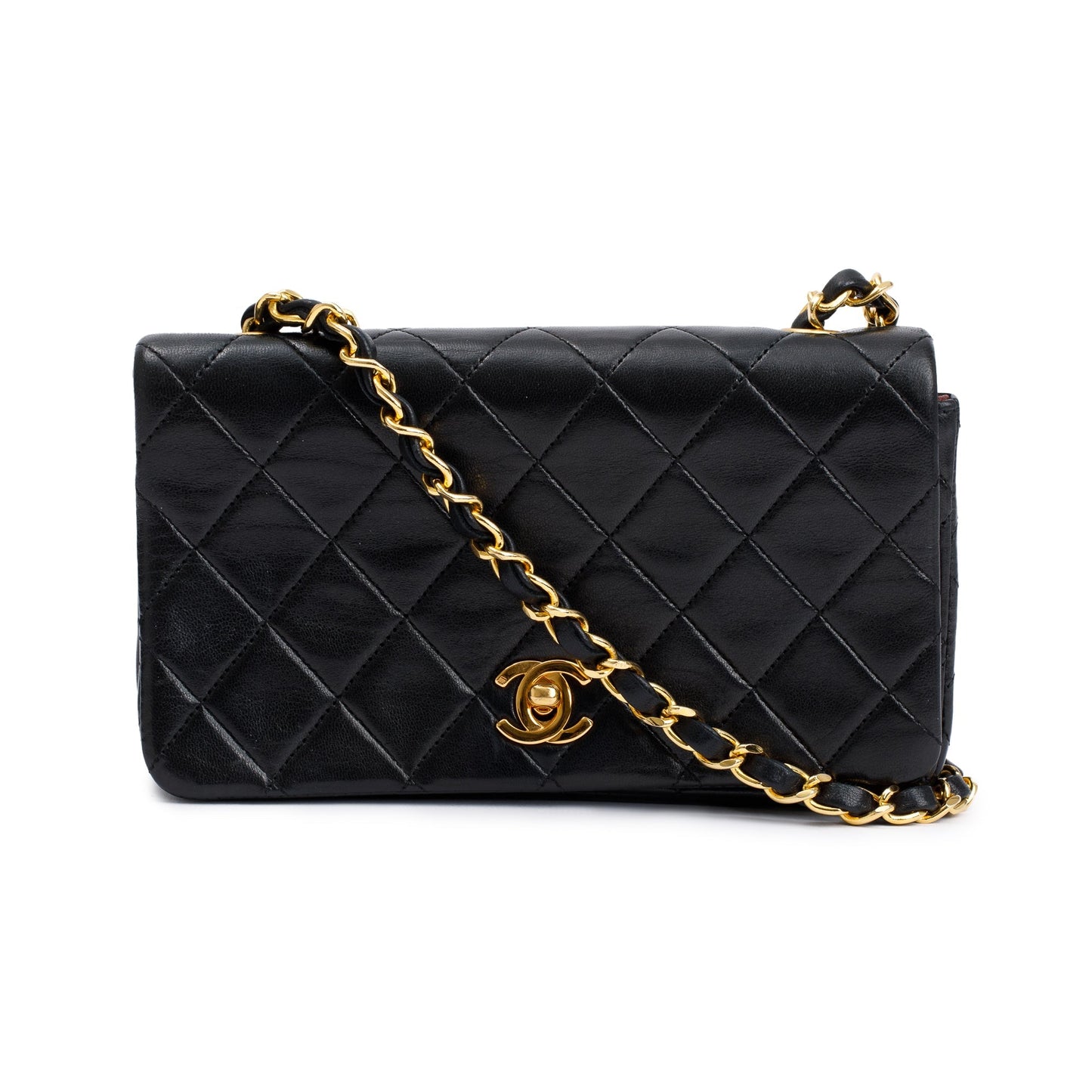 Chanel Vintage Quilted Lambskin Mini Rectangular Full Flap Bag