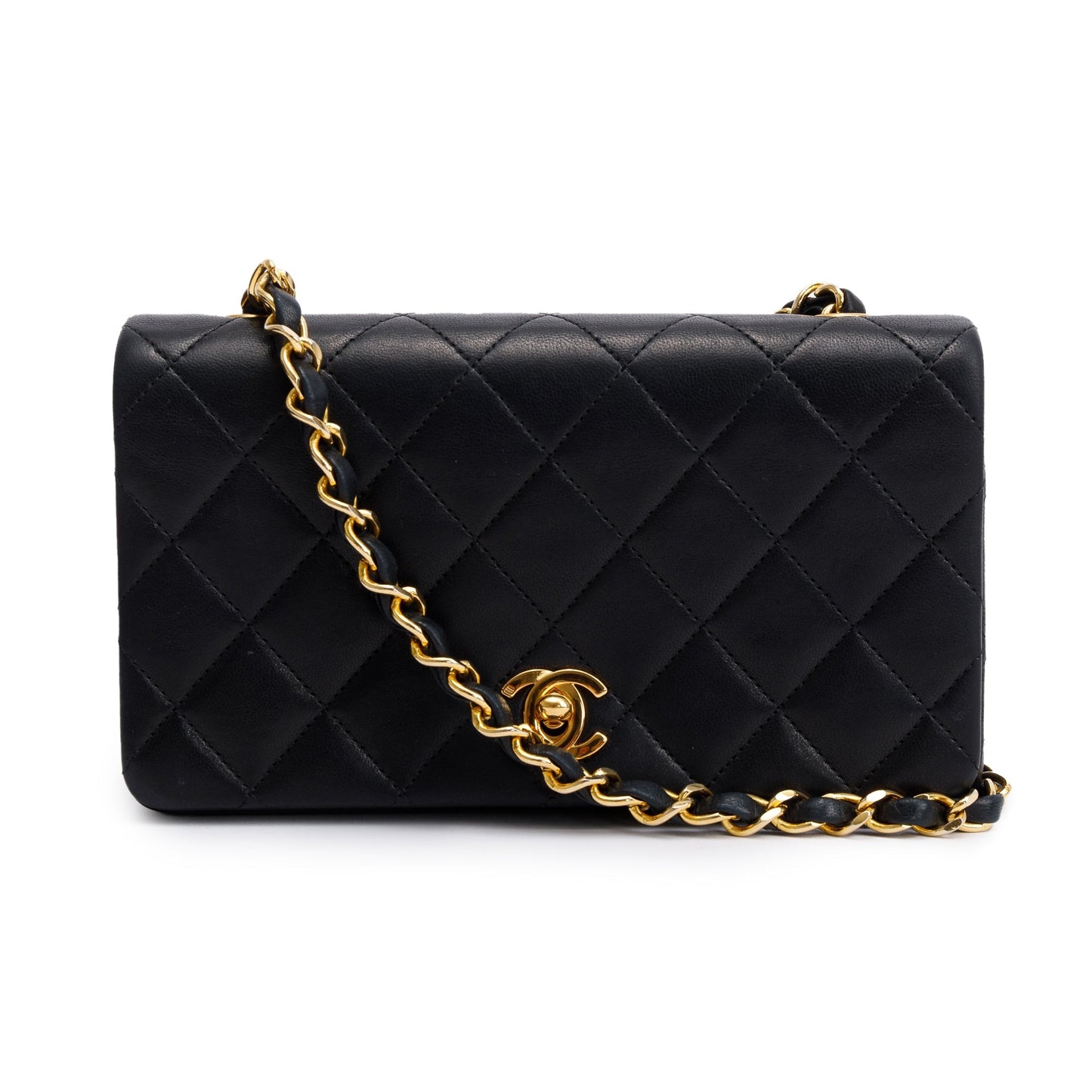 Chanel Vintage Quilted Lambskin Mini Rectangular Full Flap Bag