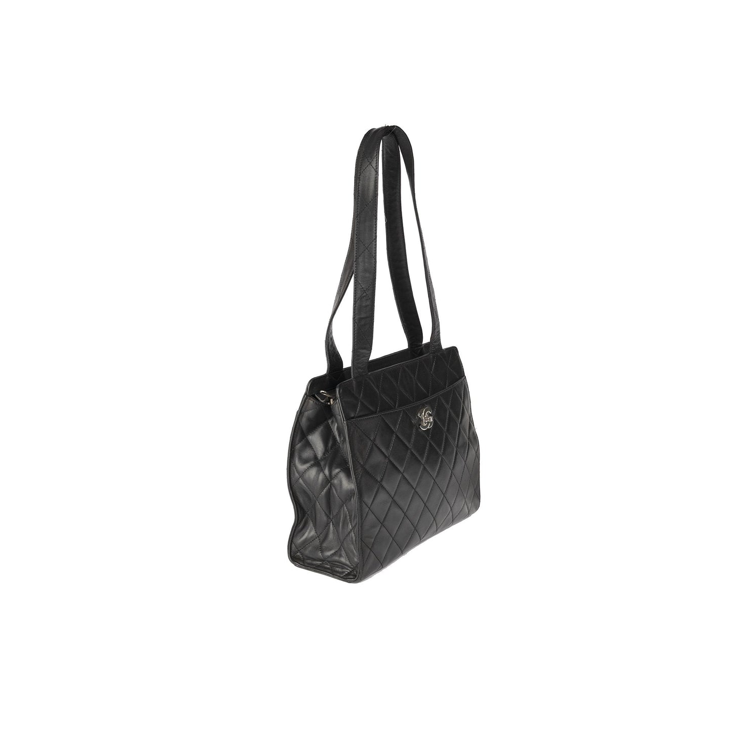 Chanel Vintage Quilted Leather CC Tote