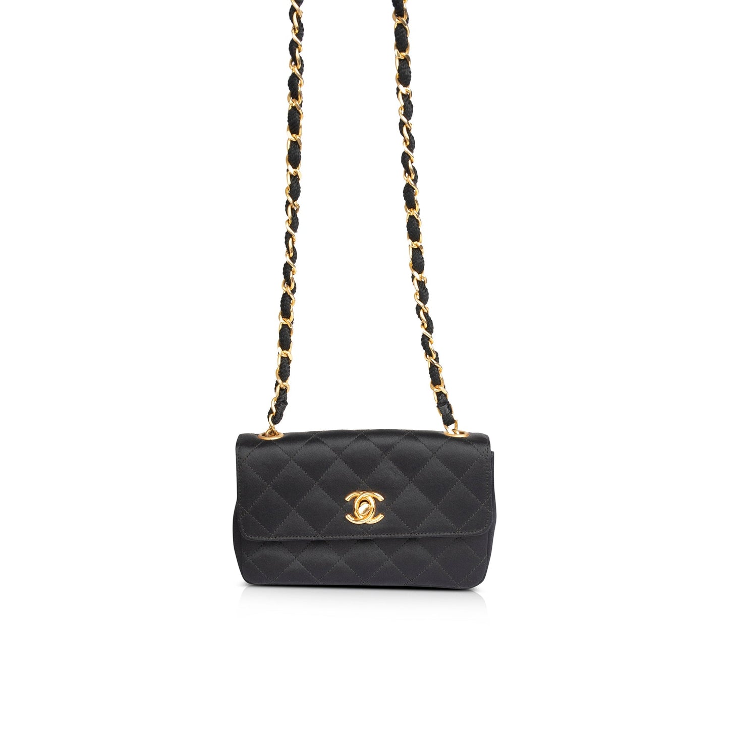 Chanel Vintage Quilted Satin Extra Mini Flap Bag