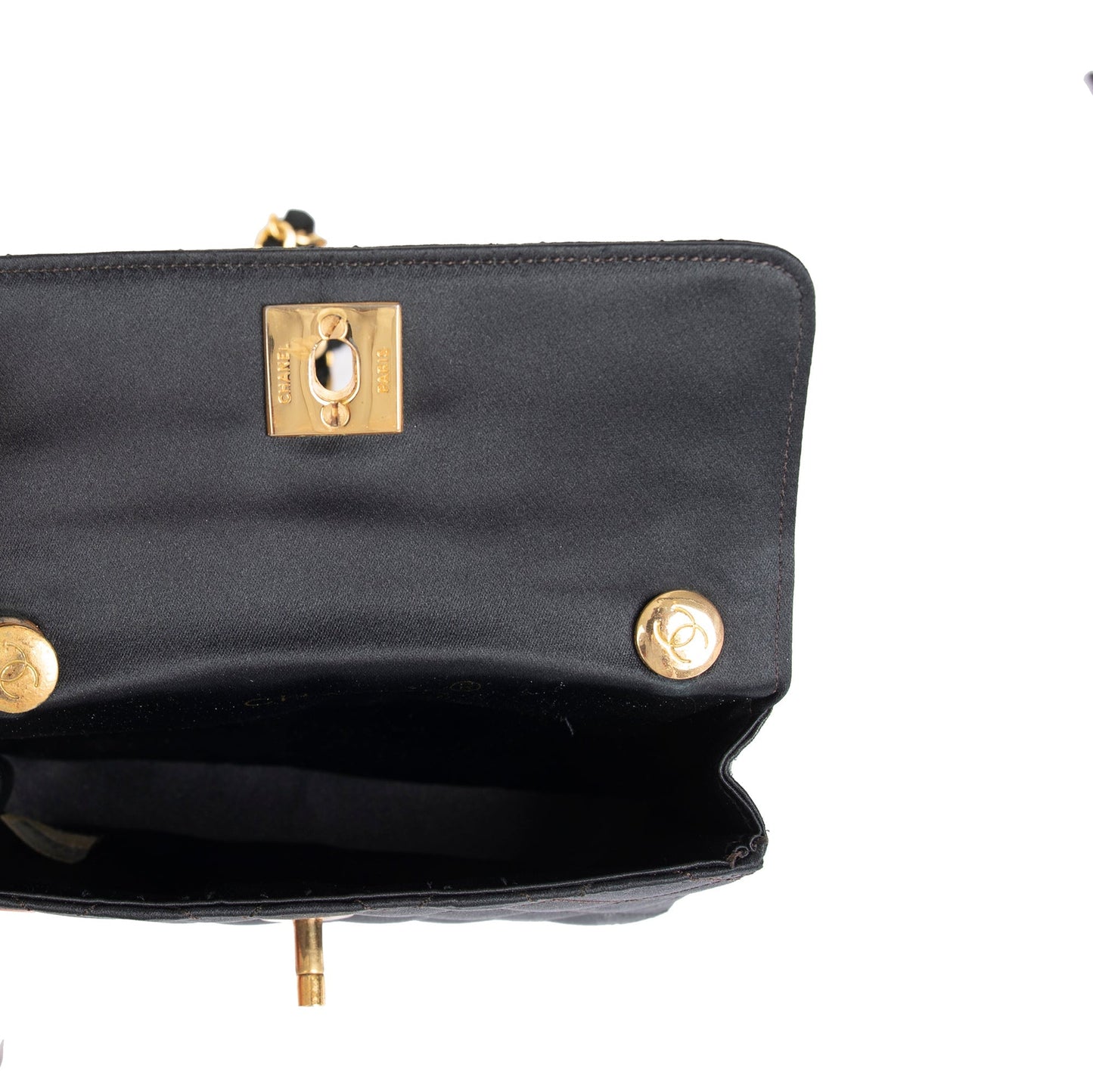 Chanel Vintage Quilted Satin Extra Mini Flap Bag