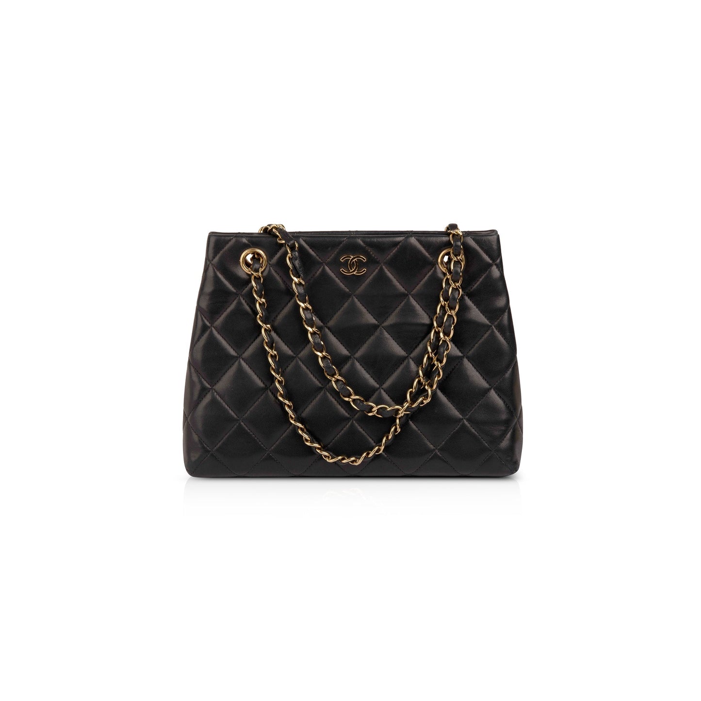 Chanel Vintage Small Quilted Leather CC Shoulder Bag
