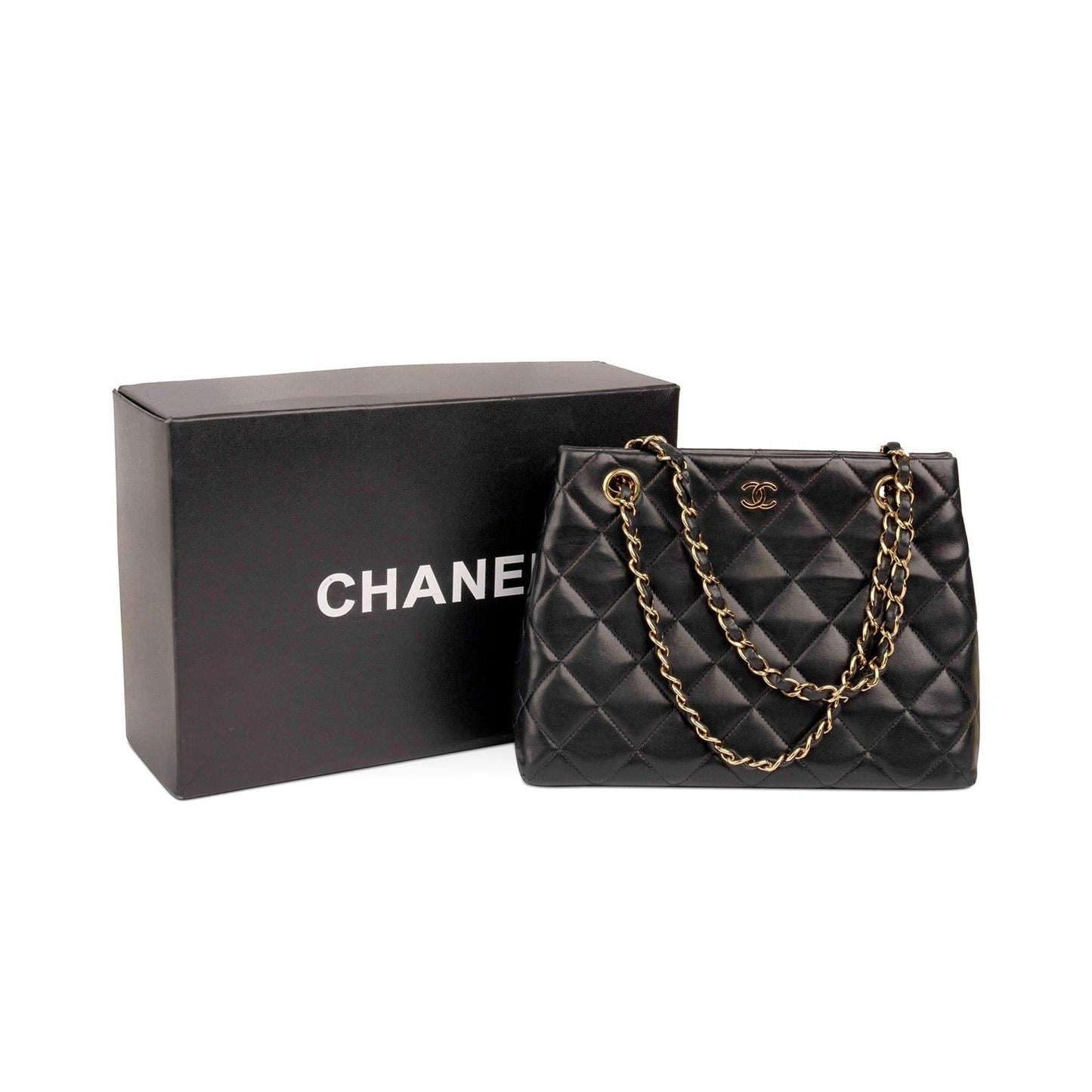 Chanel Vintage Small Quilted Leather CC Shoulder Bag
