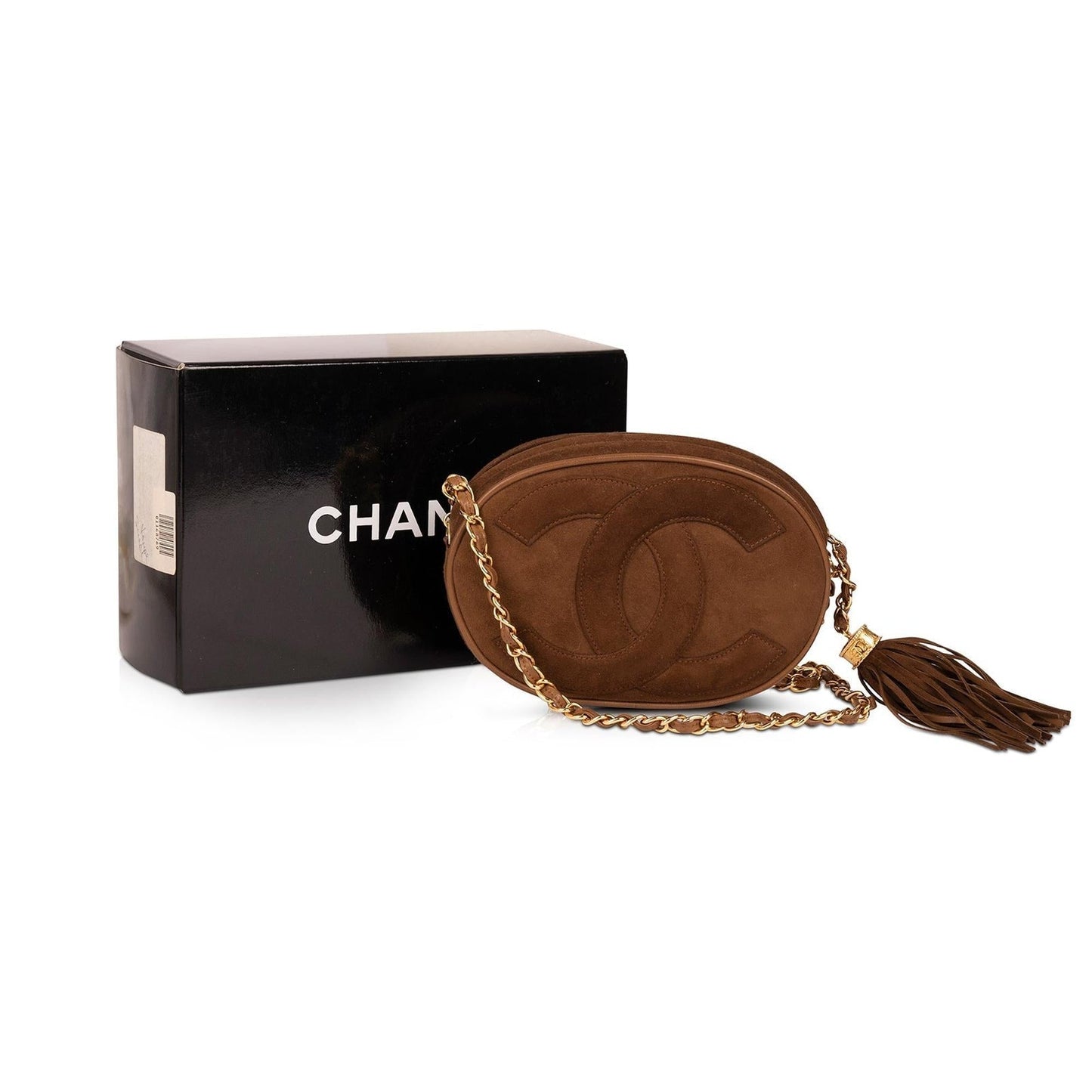 Chanel Vintage Suede CC Tassel Camera Bag