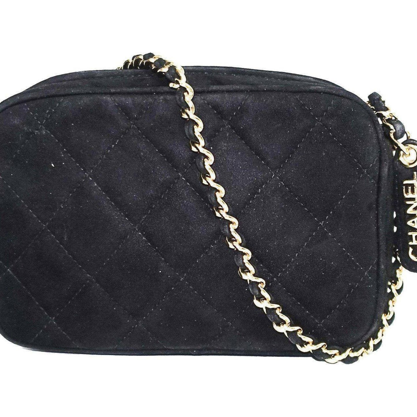 Chanel Vintage Velvet Quilted Camera Bag