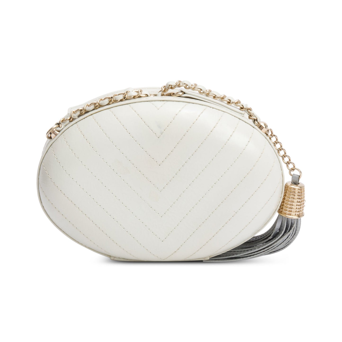 Chanel White Multicolor Calfskin Leather La Pausa Tassel Clutch Crossbody Bag