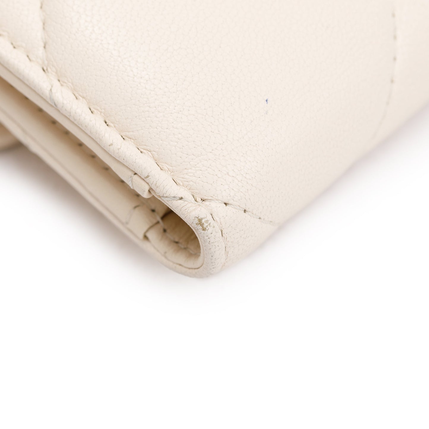 Chanel White Quilted Leather Small 19 Flap Wallet