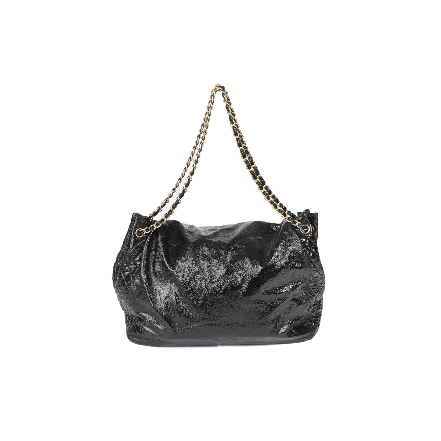 Chanel XL Patent Rock & Chain Accordion Flap Bag