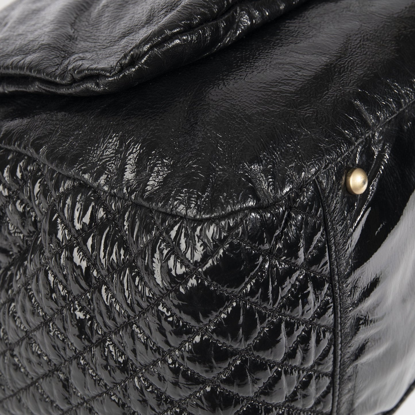 Chanel XL Patent Rock & Chain Accordion Flap Bag