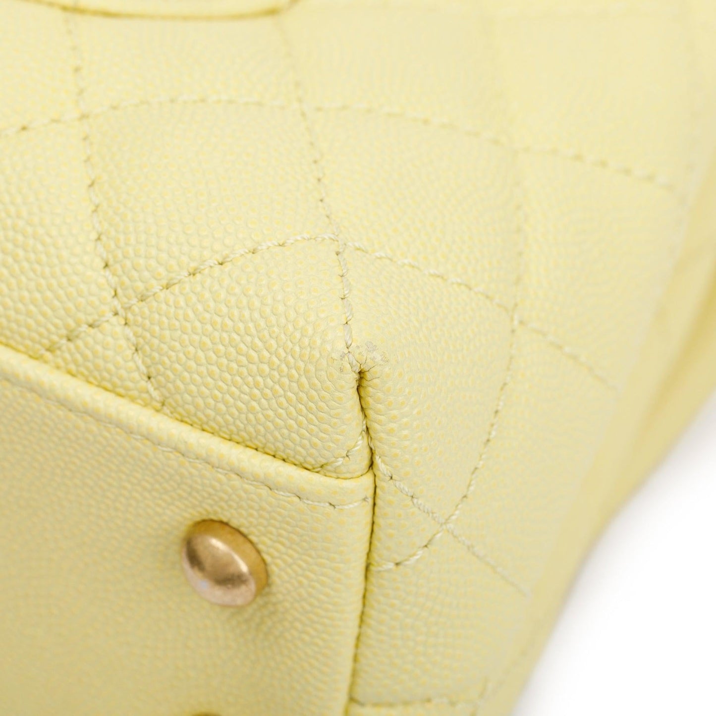 Chanel Yellow Quilted Caviar Leather Small Coco Handle Bag